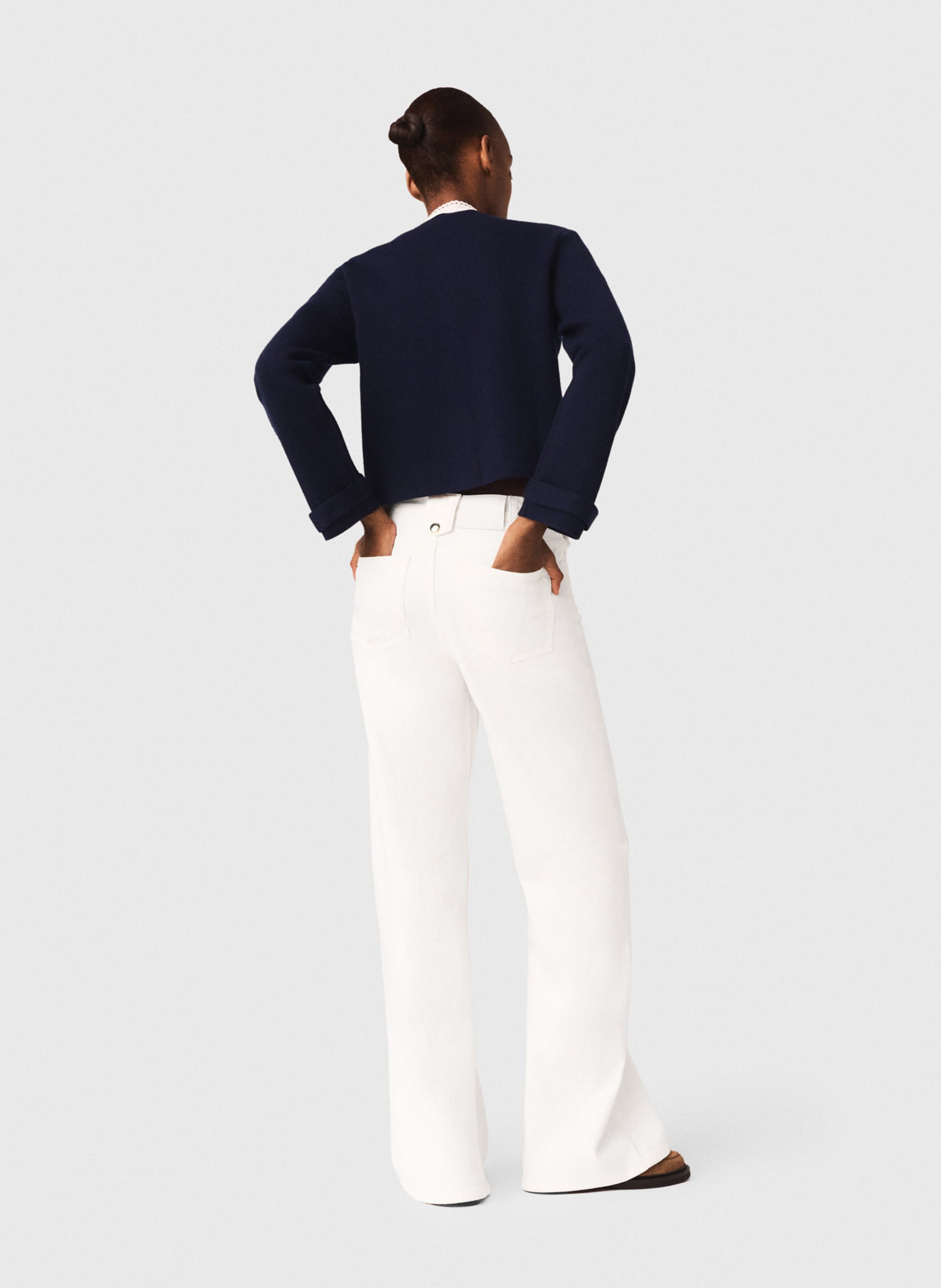 Cardigan droit col rond MAJE Bleu