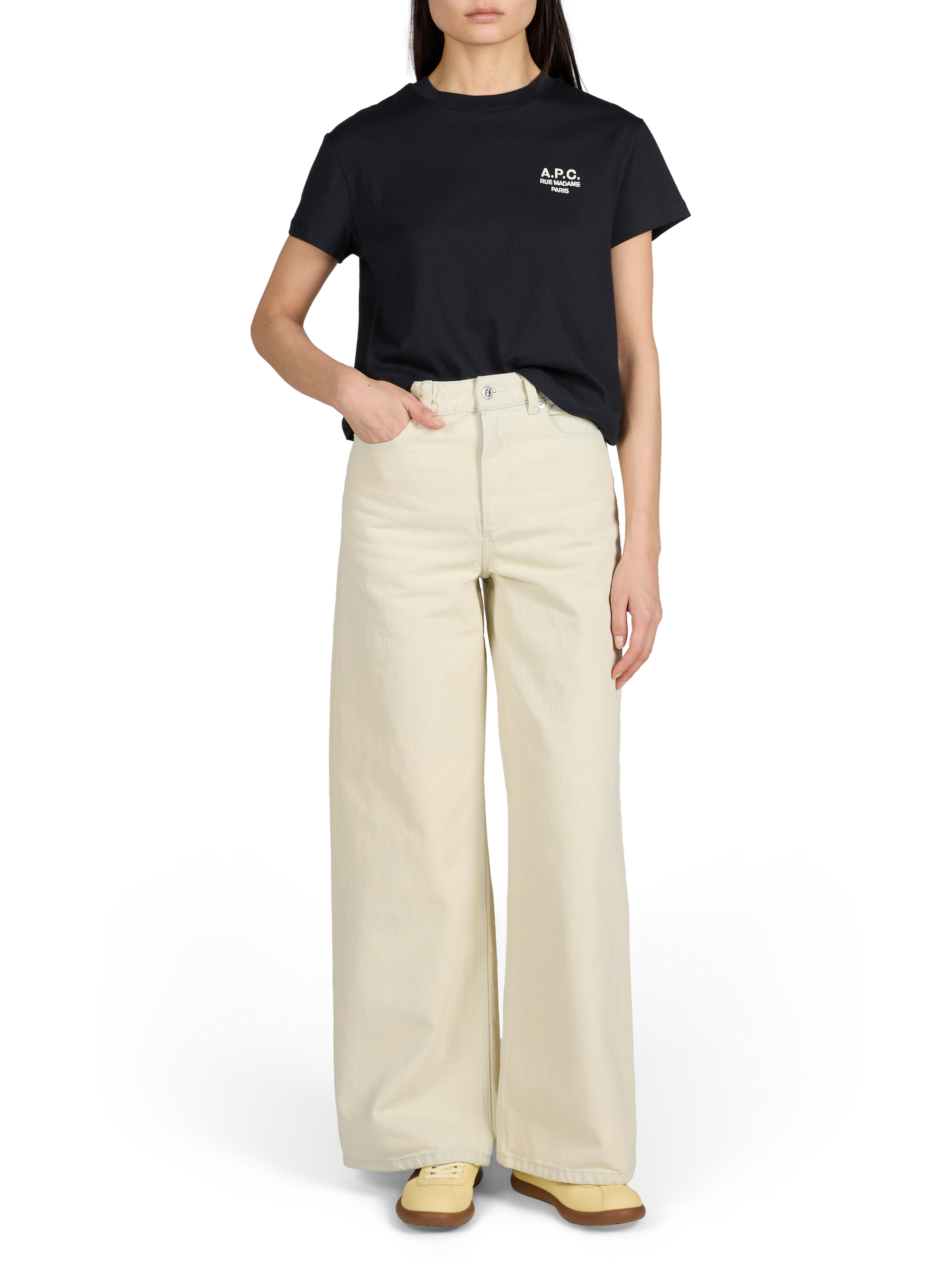 Jean large en coton A.P.C. Beige