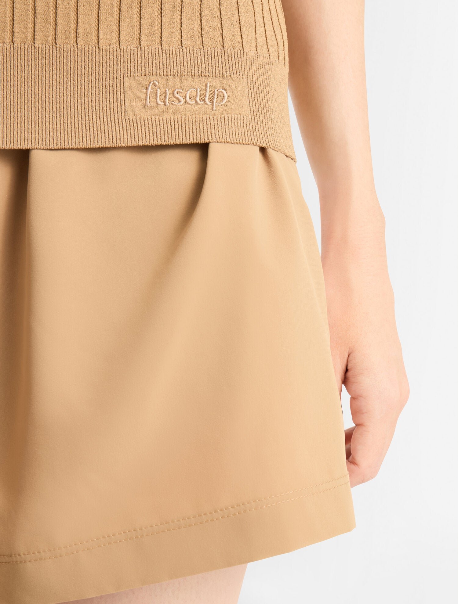 T-shirt manches courtes jadou col rond coupe ajustée FUSALP Beige