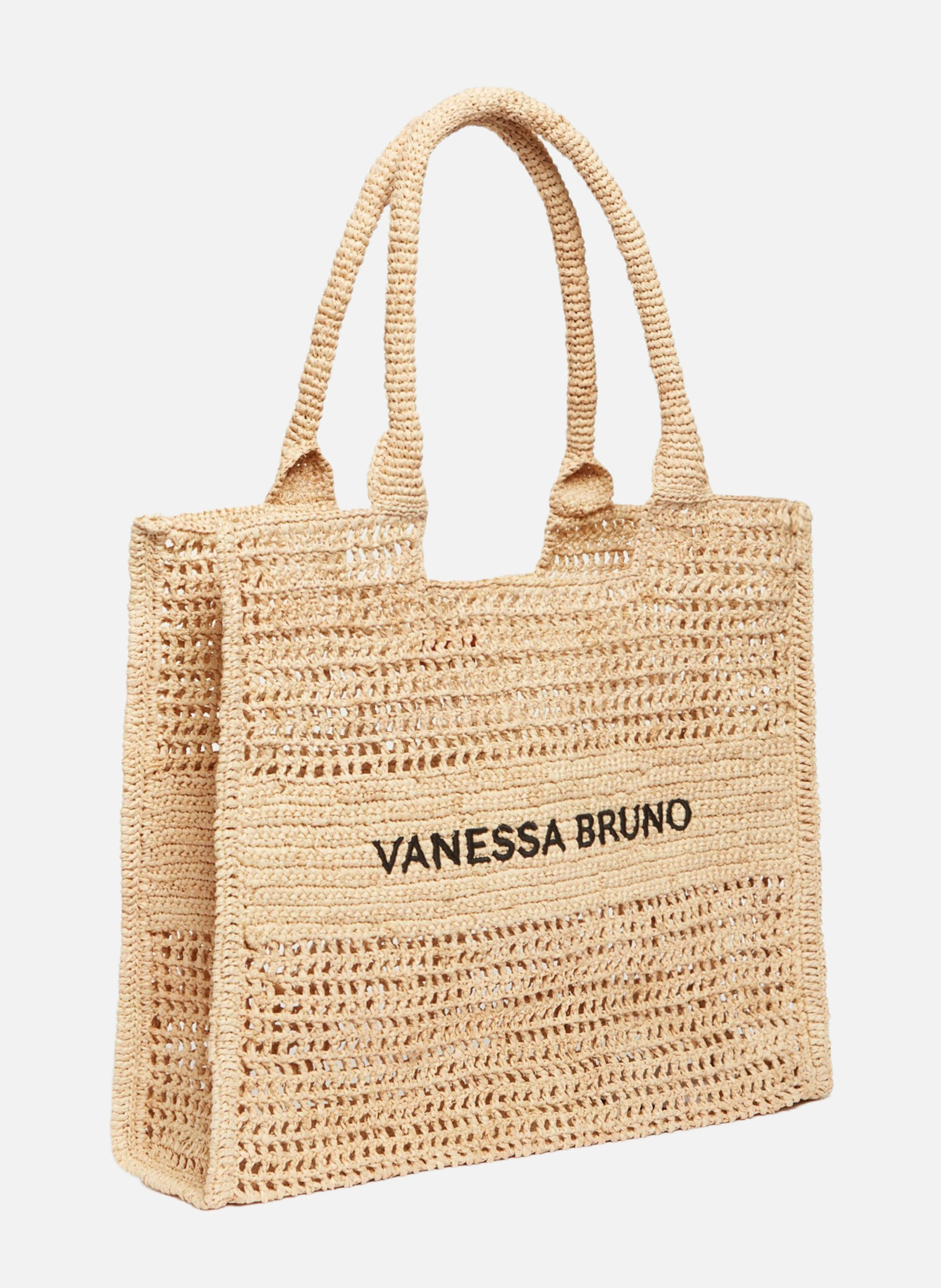 Grand panier raphia crocheté VANESSA BRUNO Beige