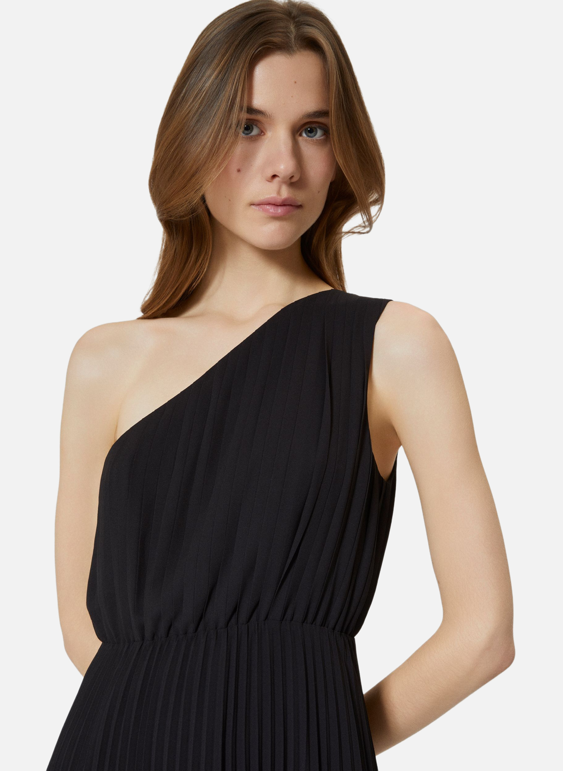 Robe longue asymétrique plissée THE KOOPLES Noir