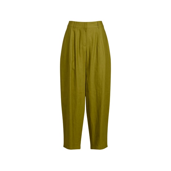 Pantalon uni en lin mélangé Pantalon uni en lin mélangé