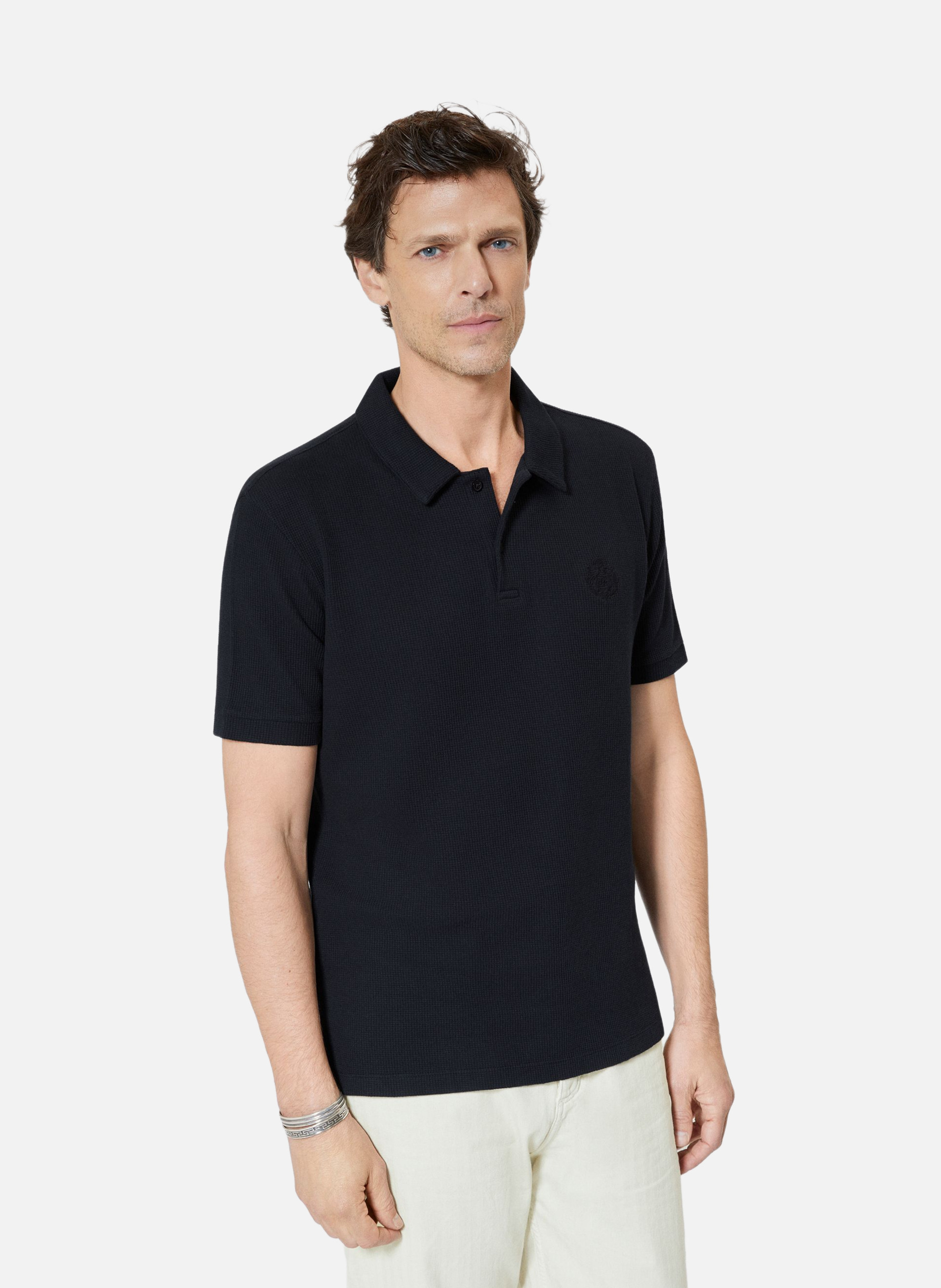 Polo en nid d'abeille avec blason THE KOOPLES Bleu