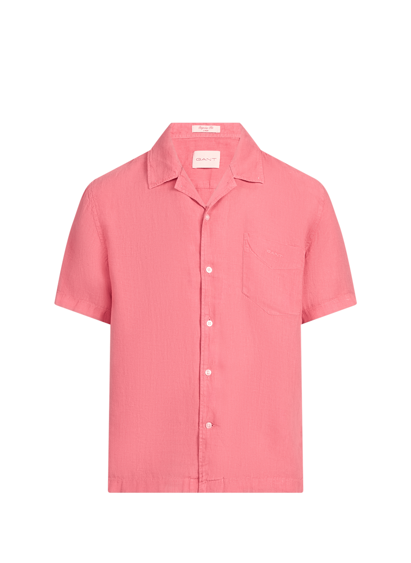 Chemise droite manches courtes en lin GANT Rose