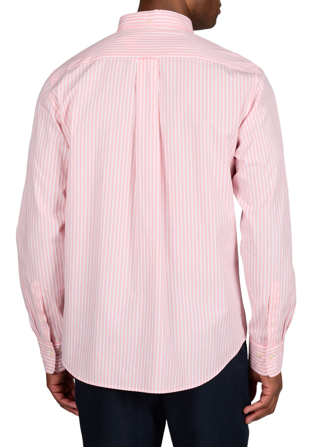 Chemise col américain à rayures en coton GANT Rose
