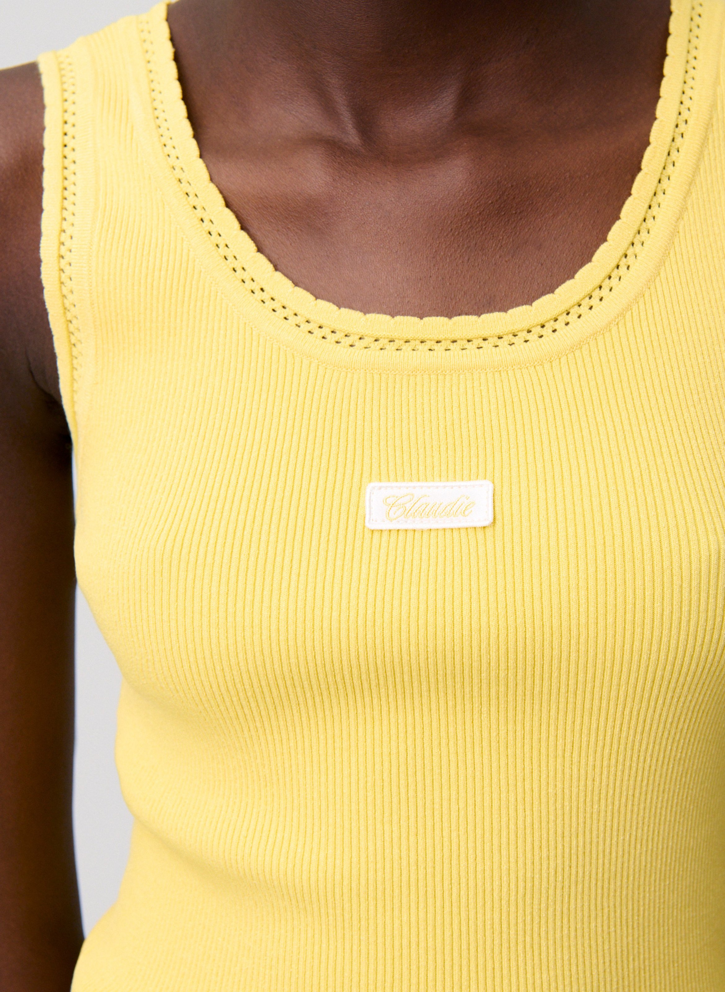 Débardeur ajusté à bords contrastés CLAUDIE PIERLOT Jaune