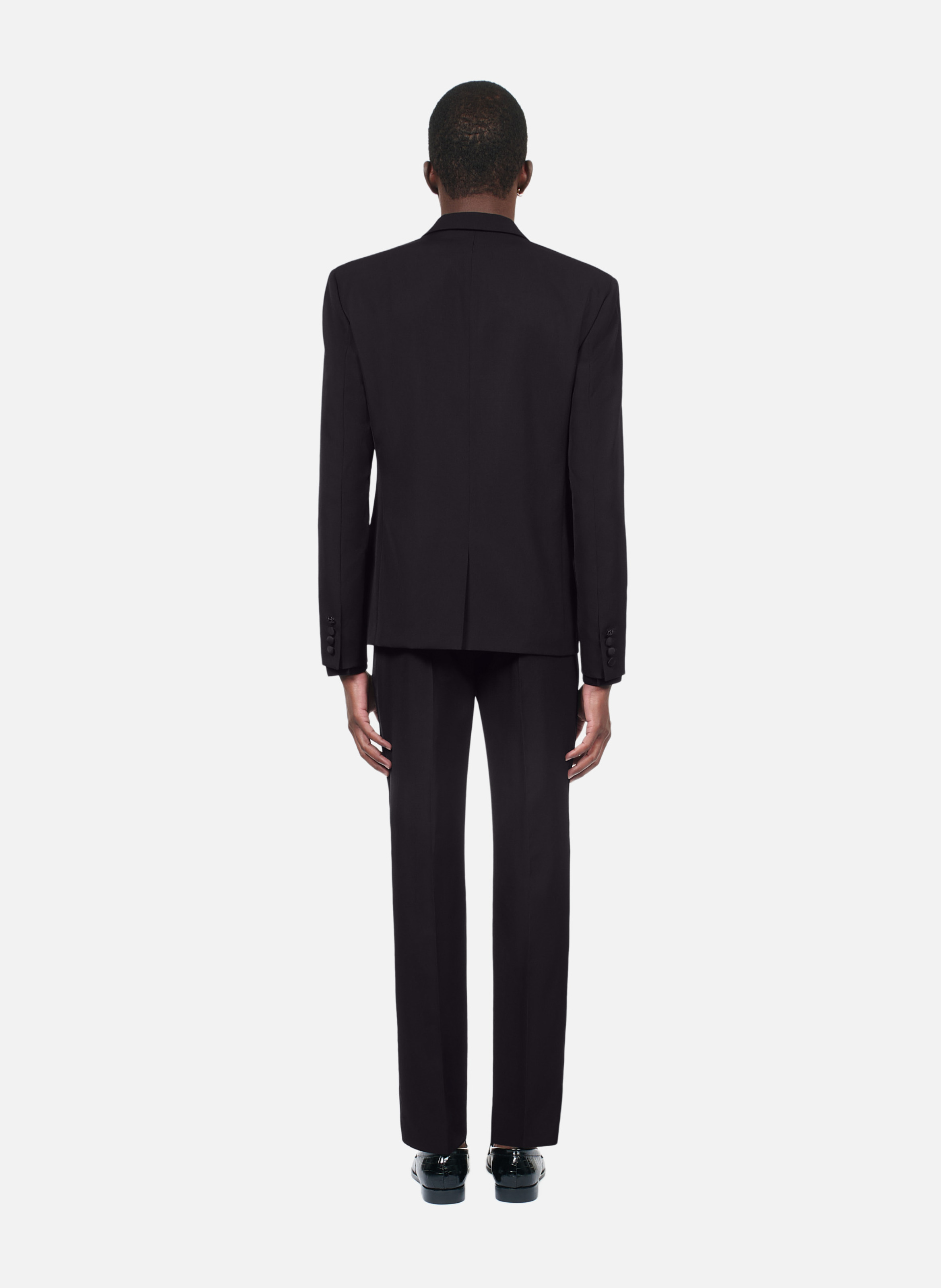 Veste de smoking avec détails en satin coupe ajustée Noir