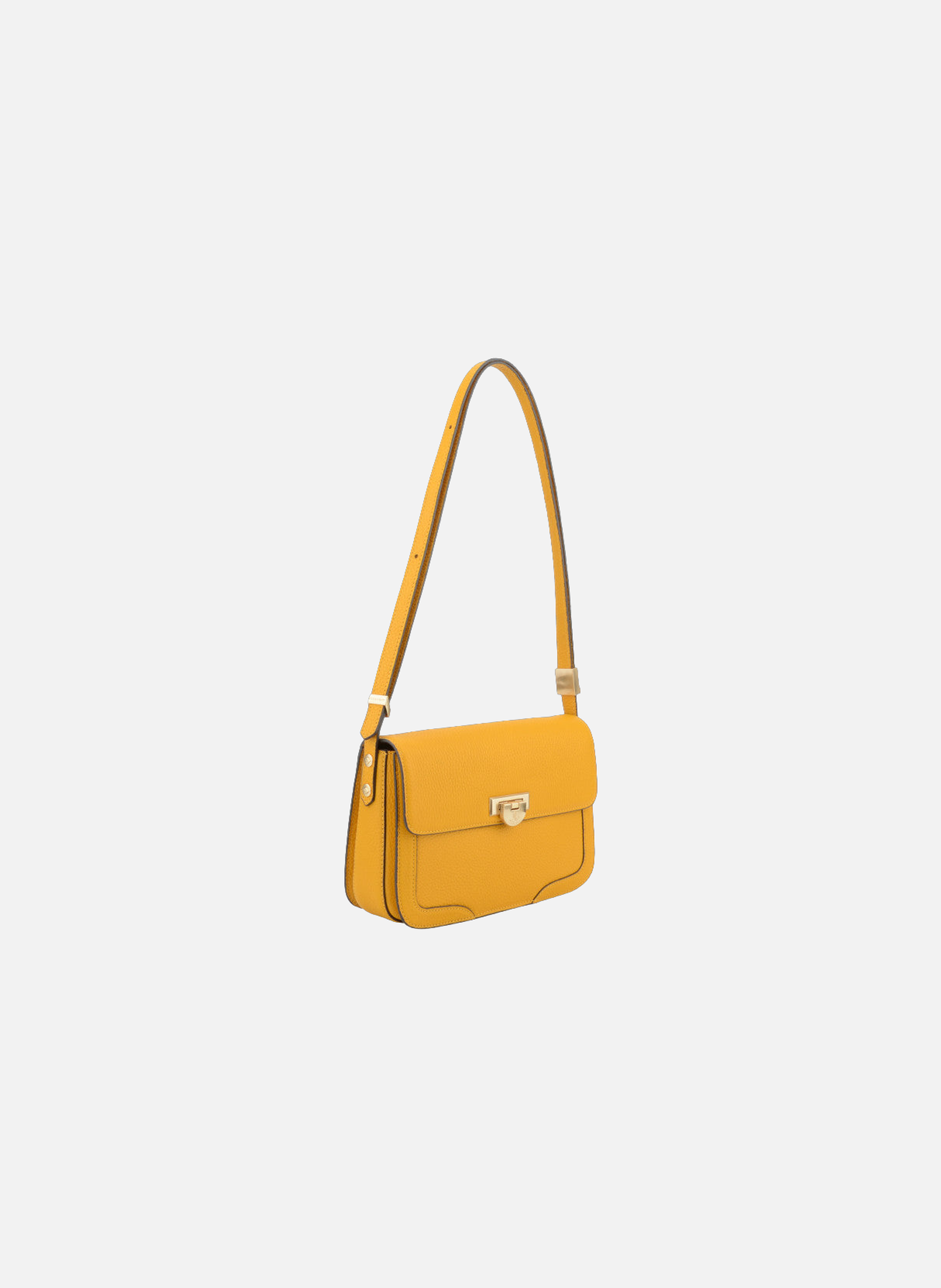 Auteuil | sac porté travers gm en cuir de vachette POURCHET Jaune