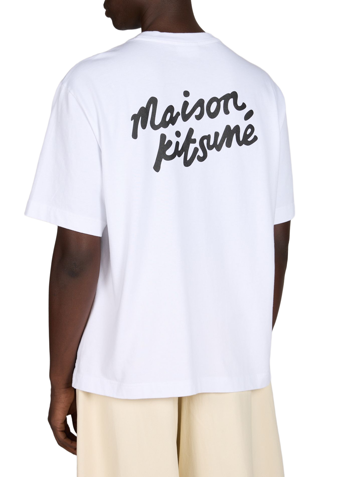 T-shirt oversize à imprimé dos en coton MAISON KITSUNÉ Blanc