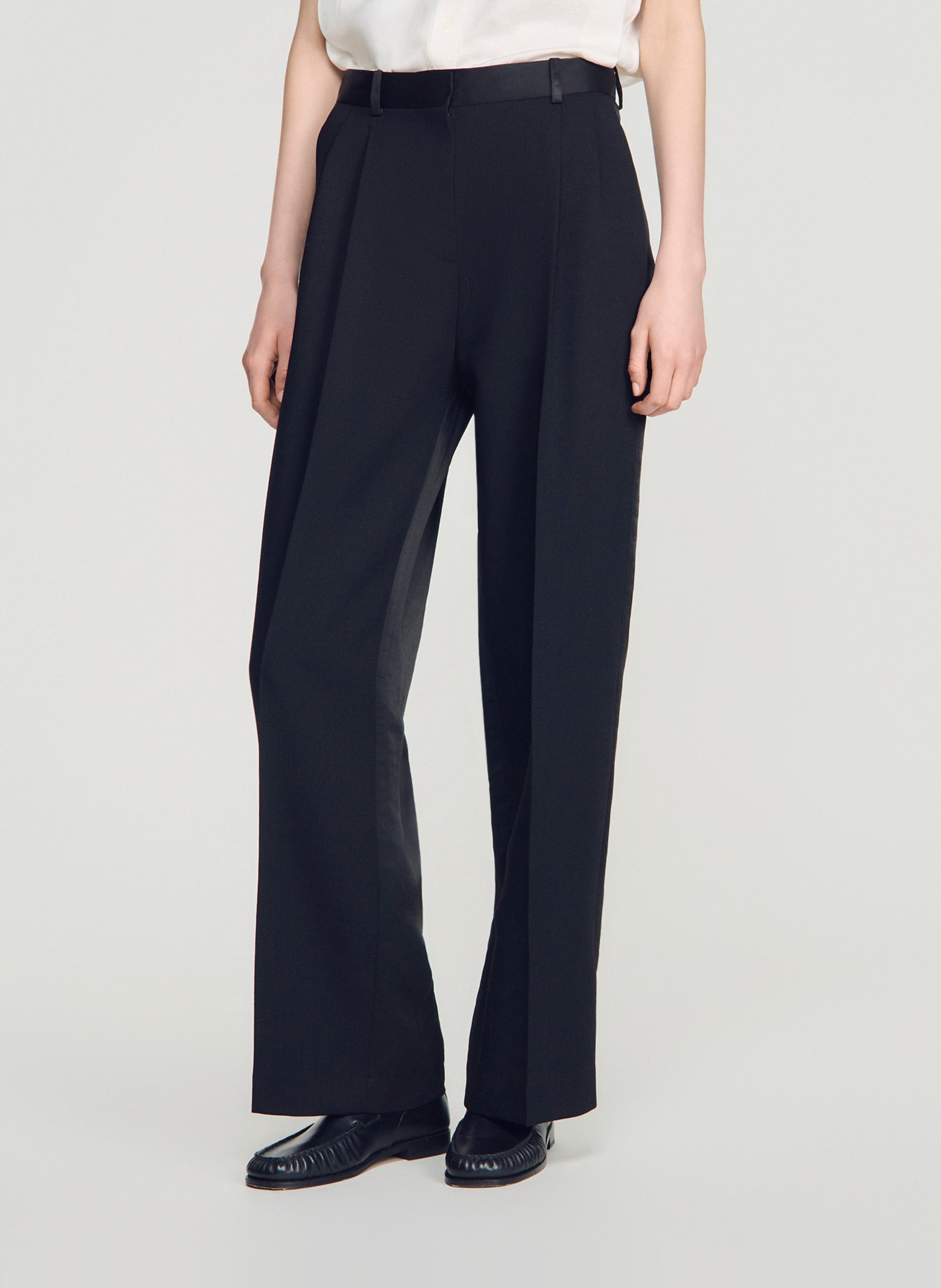 Pantalon large SANDRO Noir