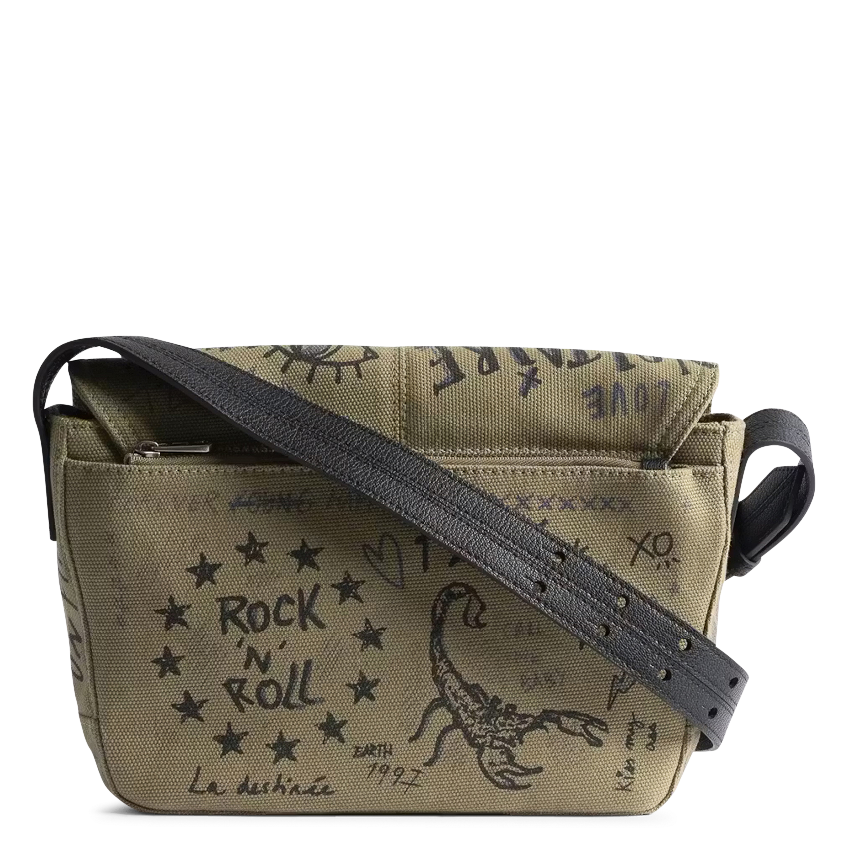 Sac bandoulière à rabat imprimé z camp ZADIG&VOLTAIRE Vert