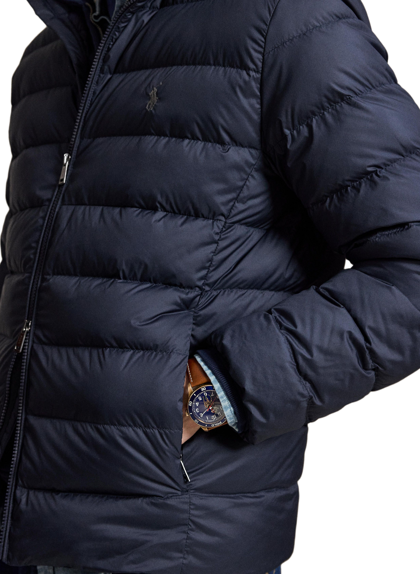 Doudoune matelassée à col montant et logo brodé POLO RALPH LAUREN Bleu