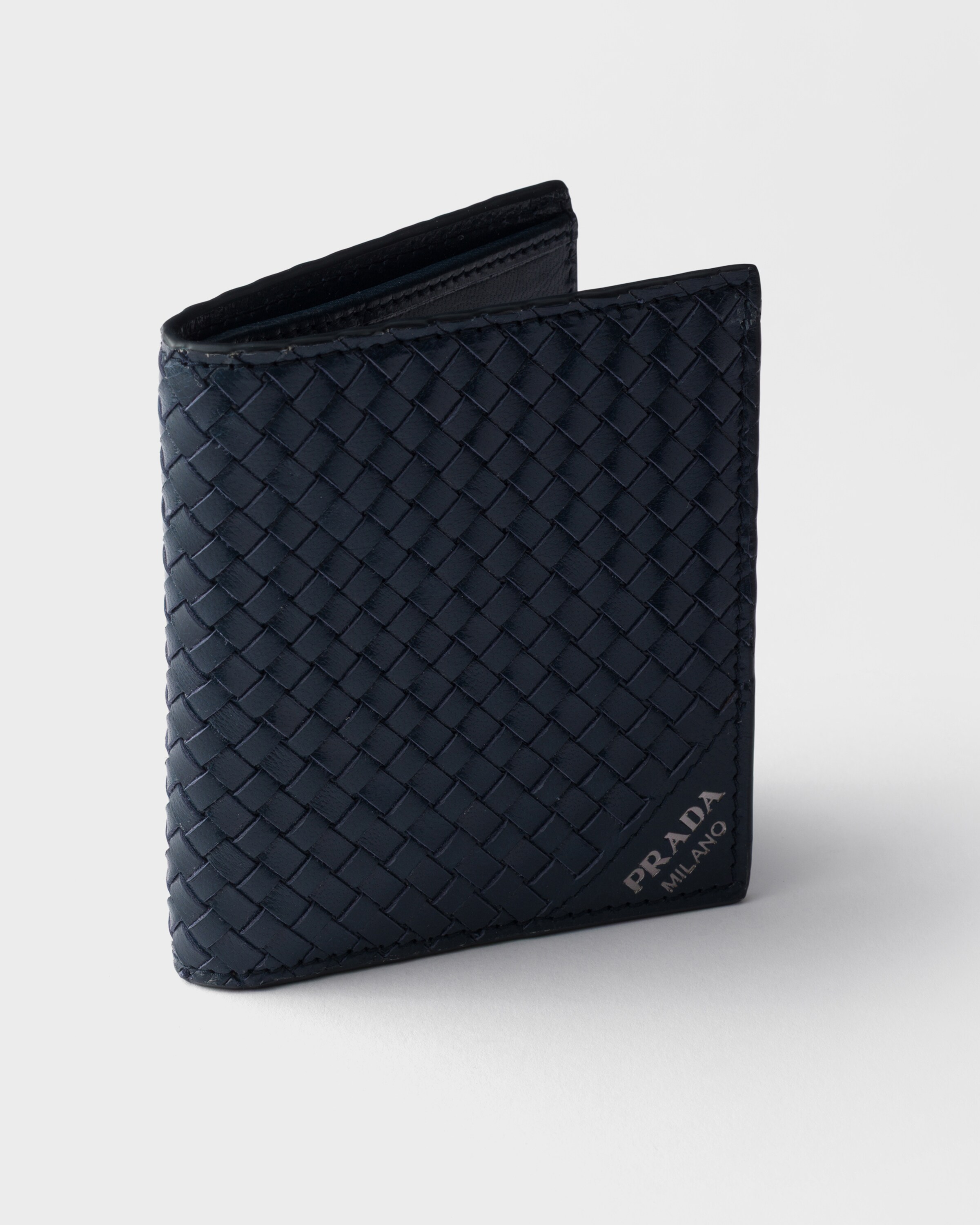Portefeuille en cuir PRADA Bleu