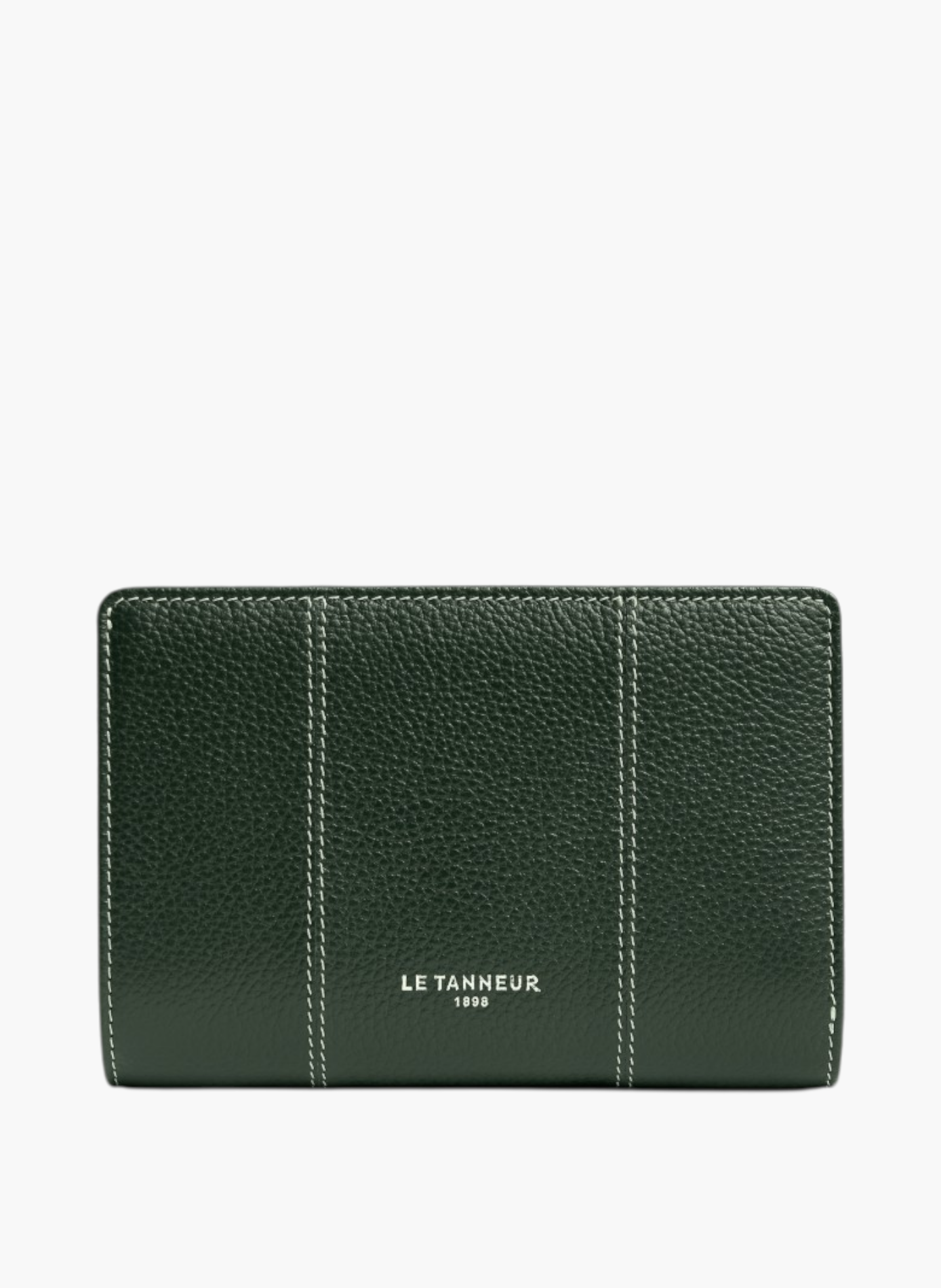 Portefeuille moyen modèle marguerite en cuir grainé LE TANNEUR Vert