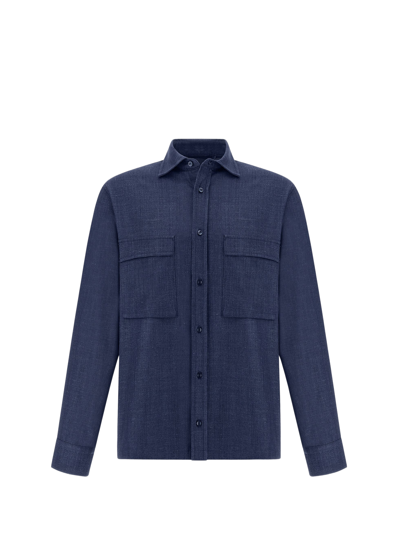 Shirt with classic collar in blended wool PAUL & SHARK Blue