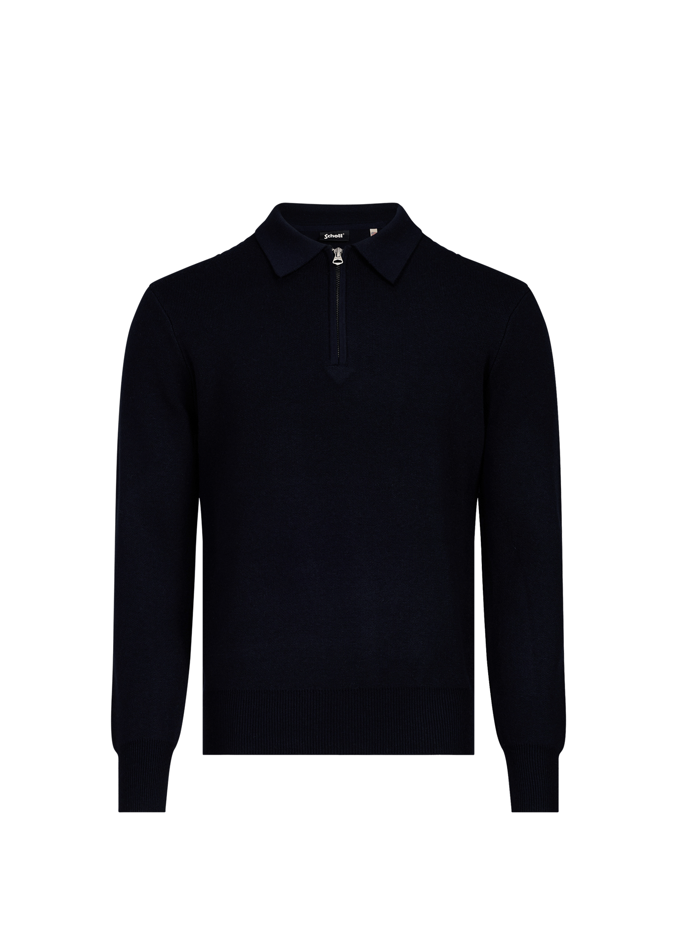 Feinstrick-Poloshirt SCHOTT Blau