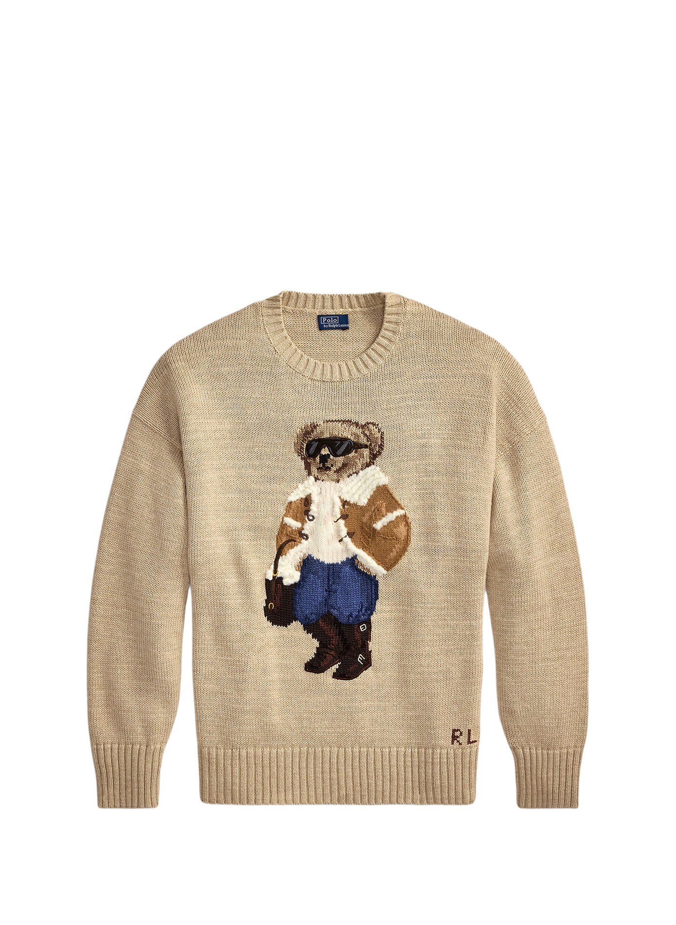 Gerade geschnittene Hose mit Bear-Logo aus Baumwolle POLO RALPH LAUREN Beige