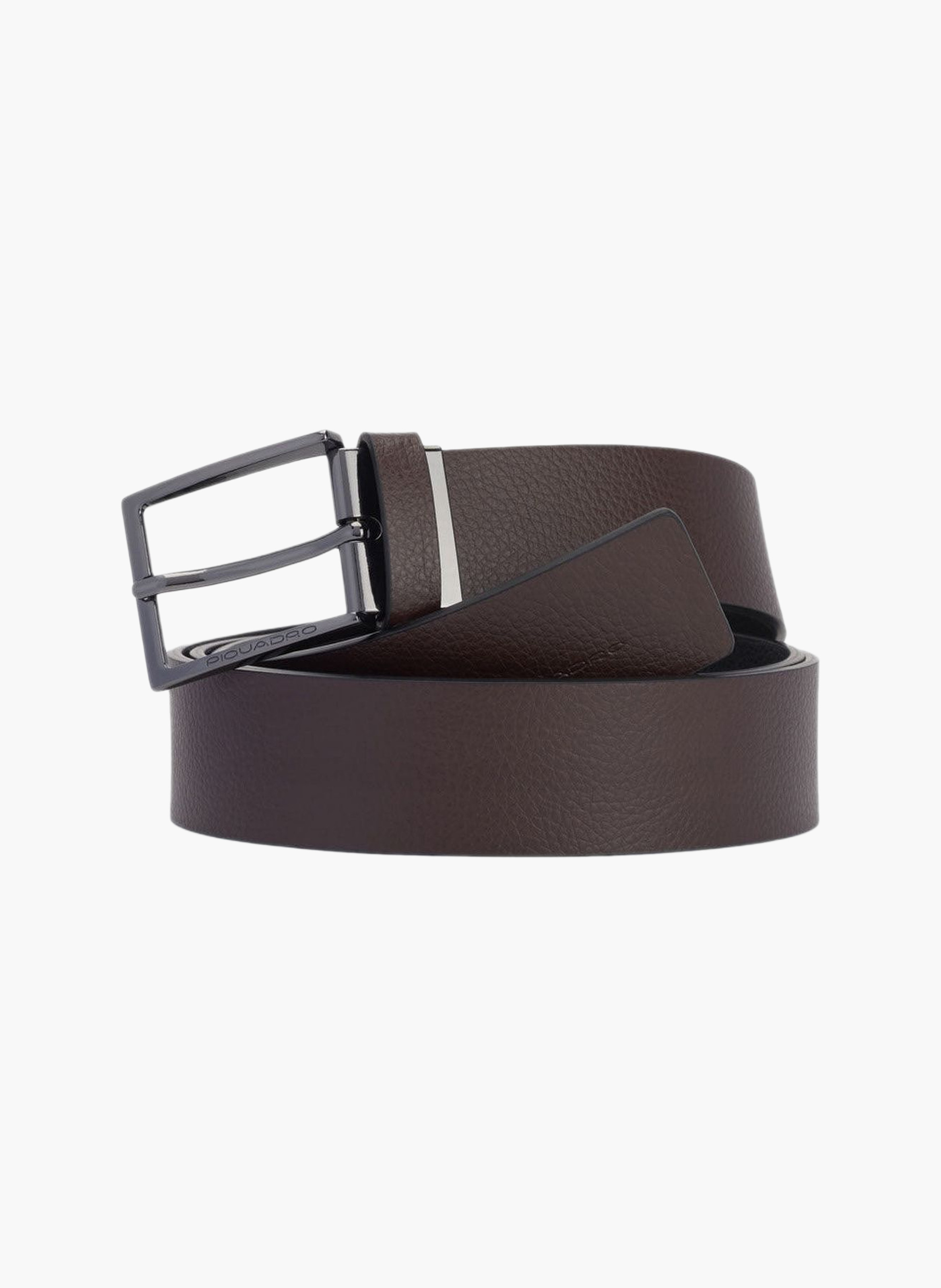 Men's cut-edge reversible leather belt PIQUADRO Black