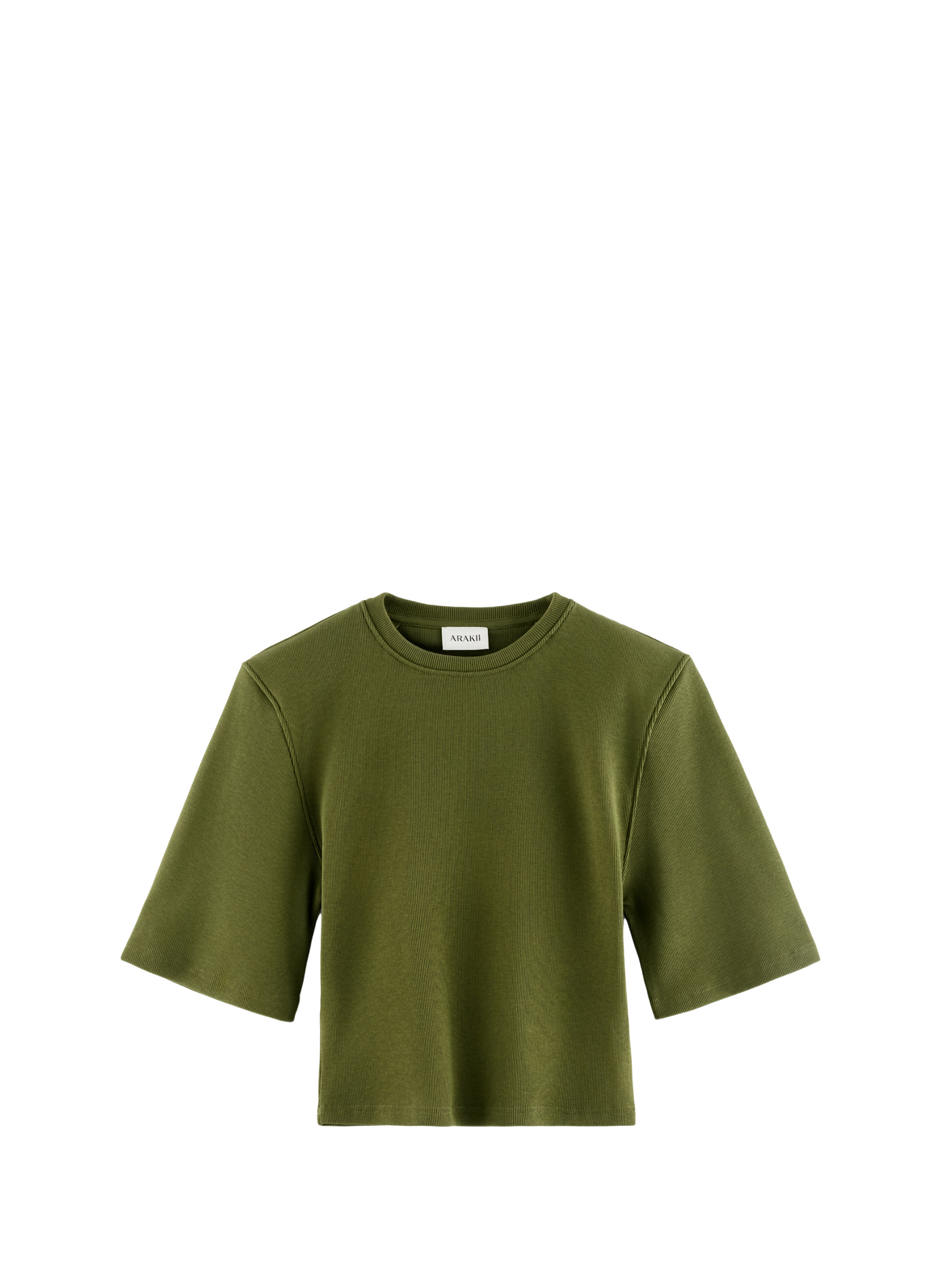 Tee-shirt col rond en coton ARAKII Khaki
