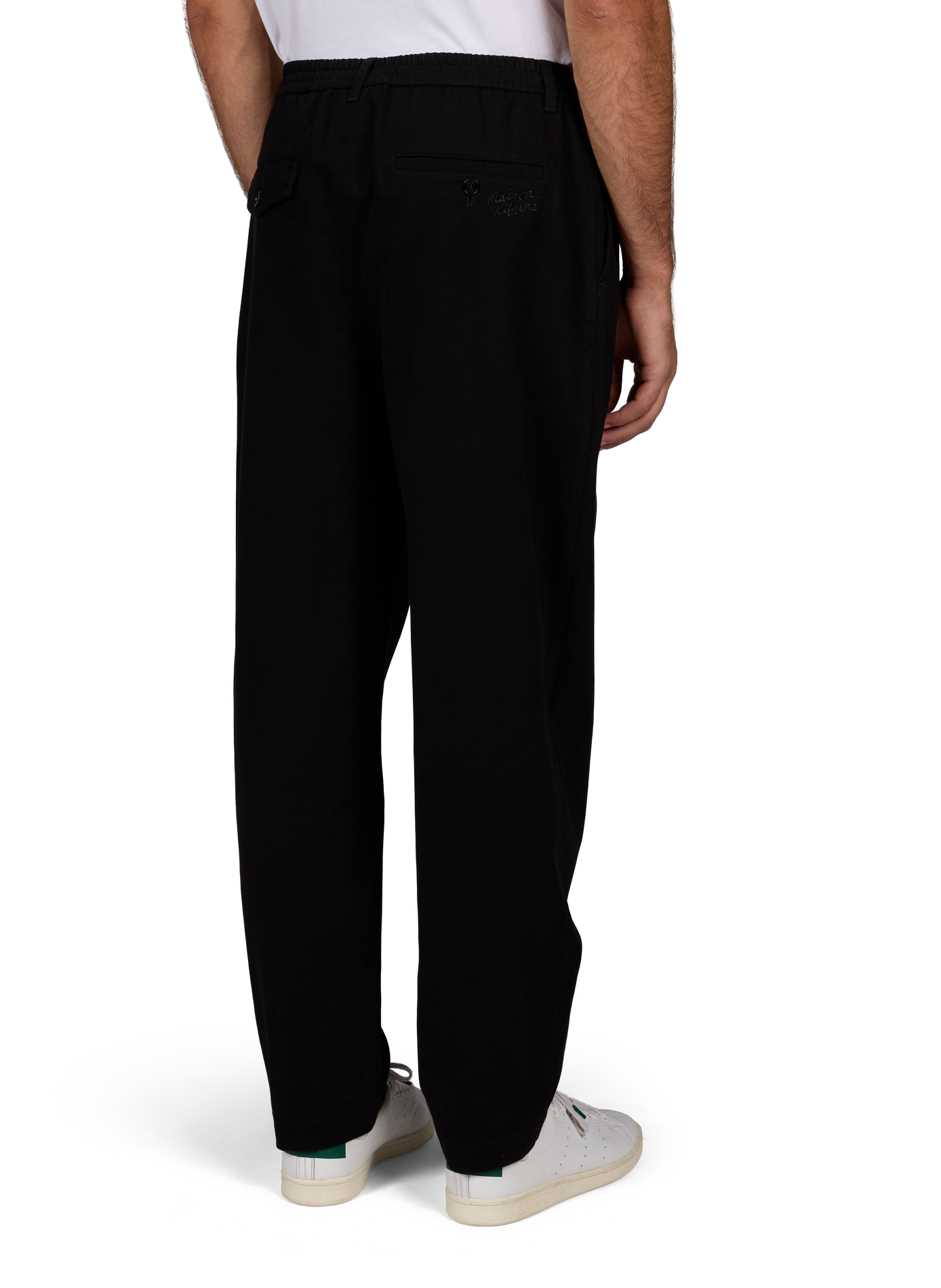 Pantalon droit en coton MAISON KITSUNÉ Noir