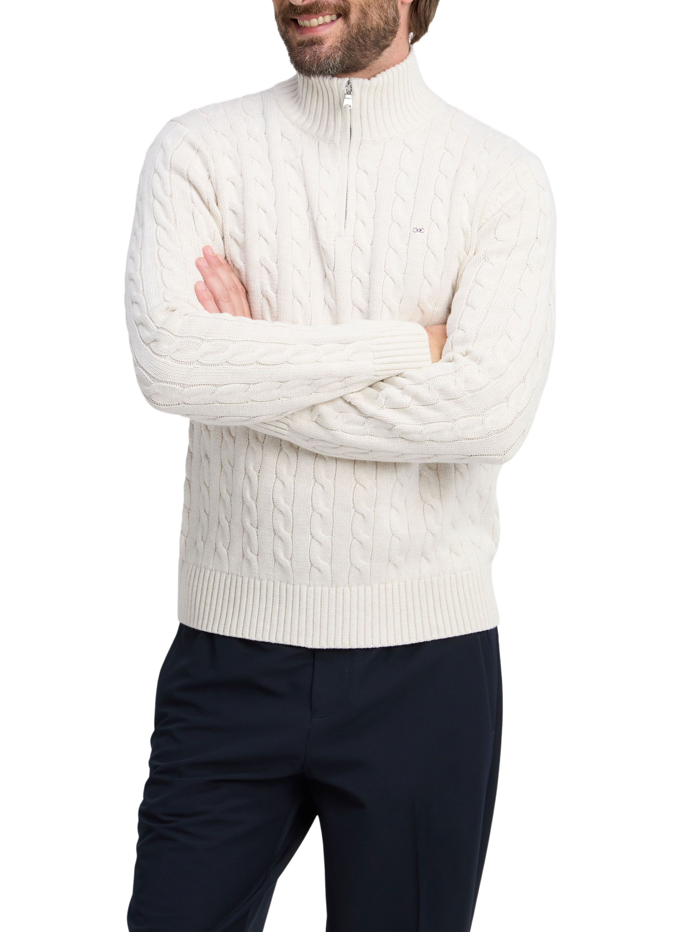 Pull col camionneur en coton | Beige EDEN PARK Heren