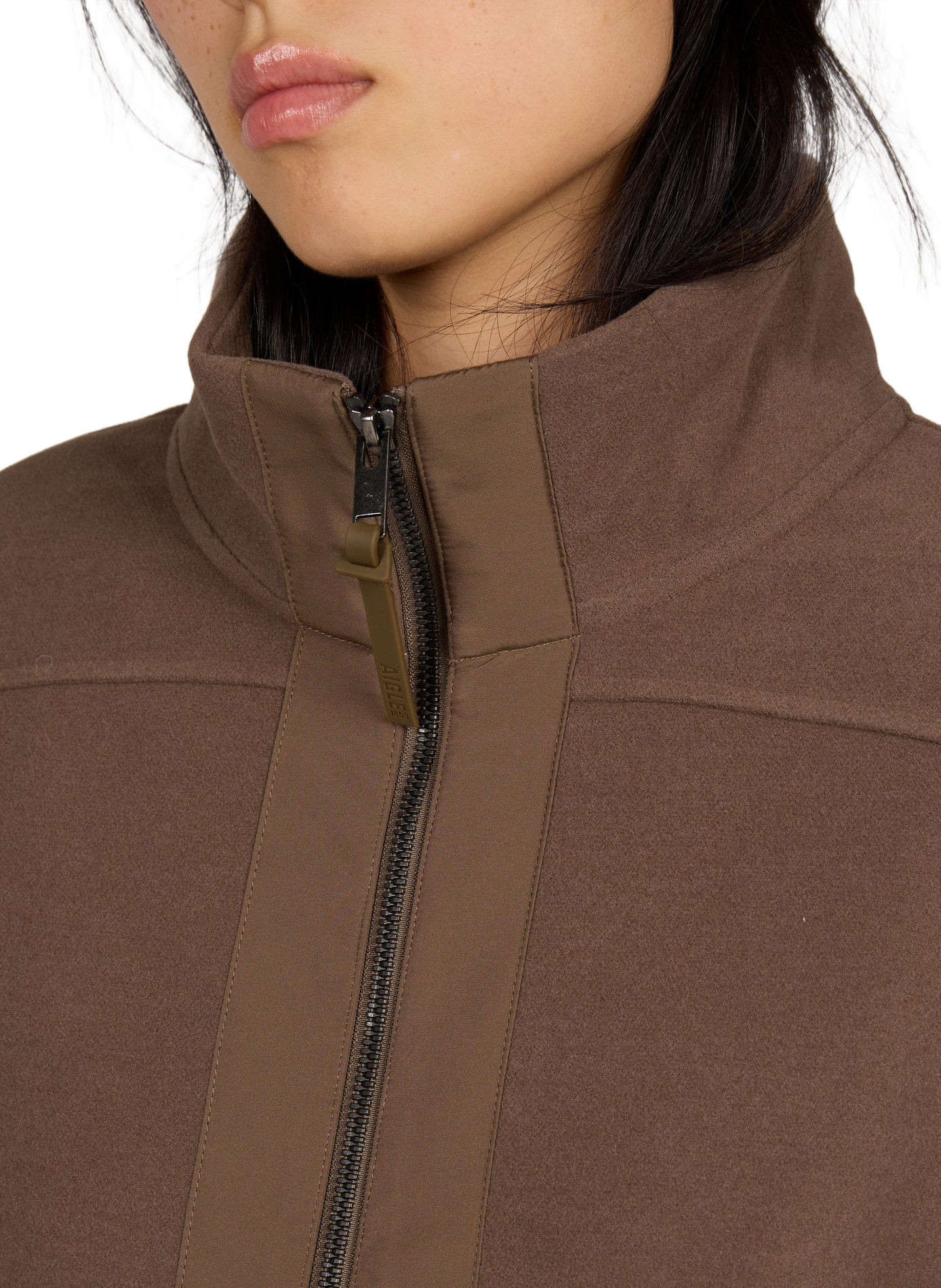 Straight jacket with high collar AIGLE Brown