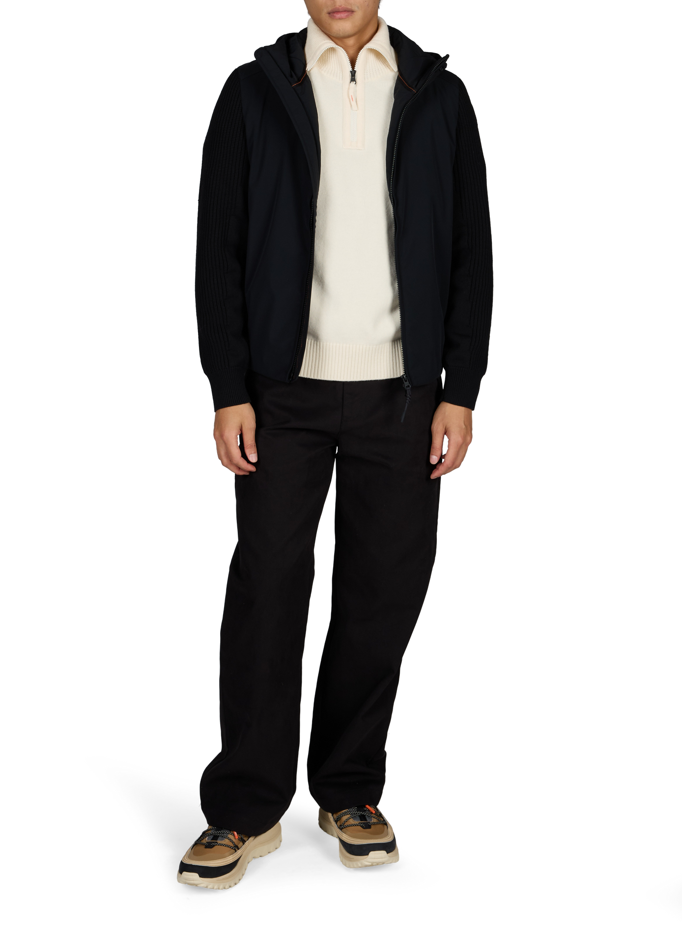 Blouson hybride Roche River côtelé PARAJUMPERS Noir