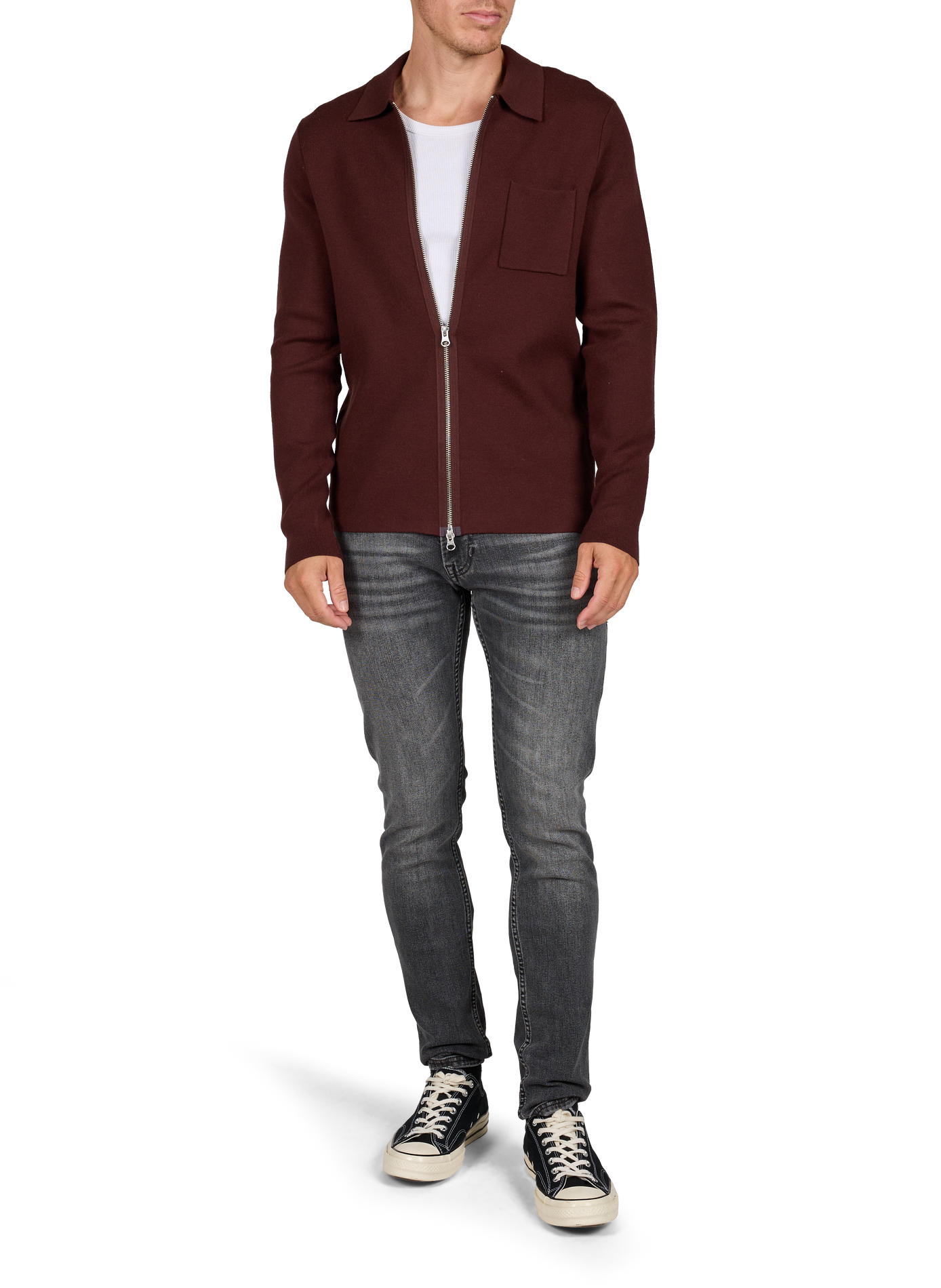Gerader Polo-Pullover SAMSOE SAMSOE Braun