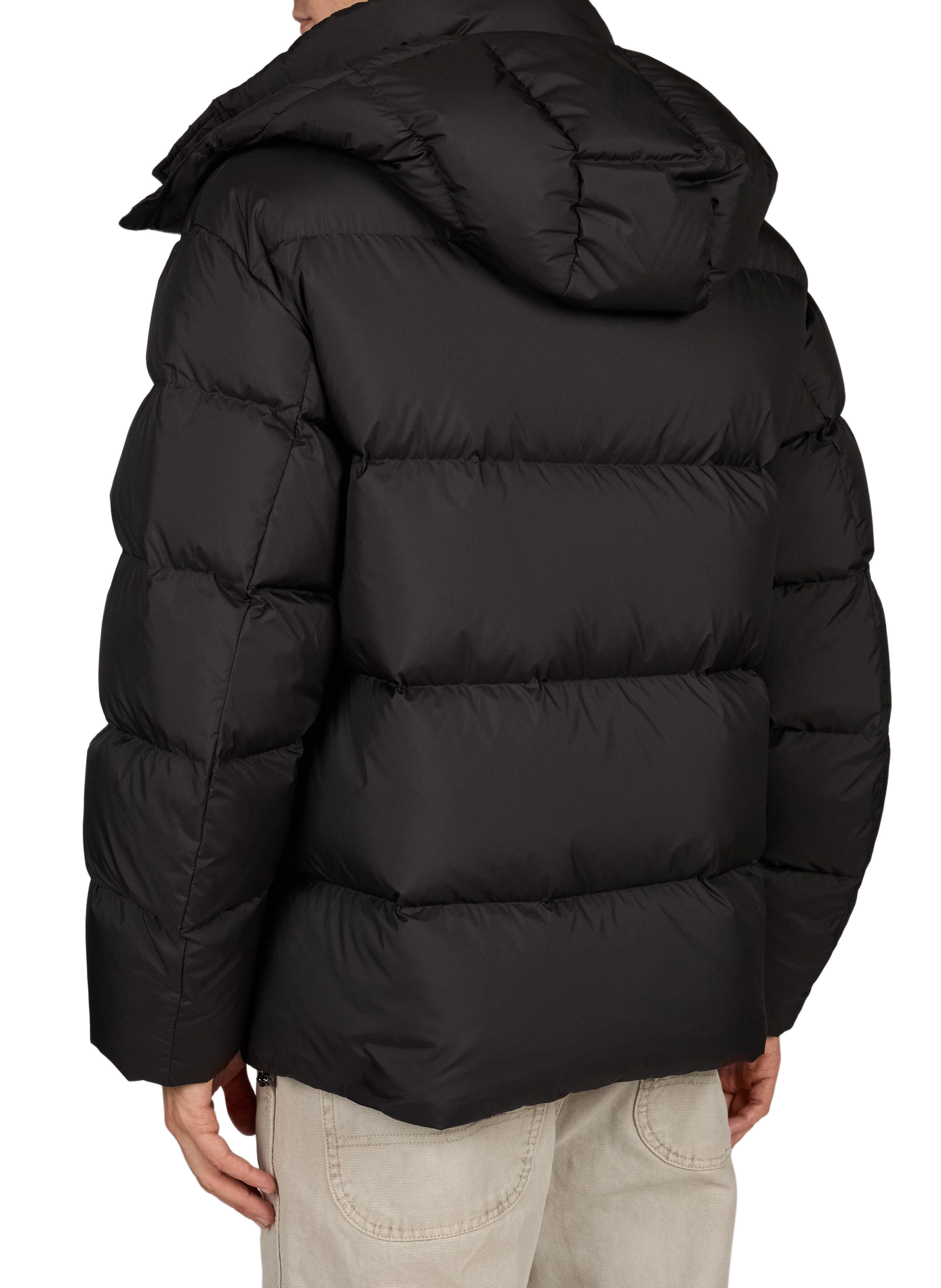 Hooded straight-fit padded jacket EMPORIO ARMANI Black