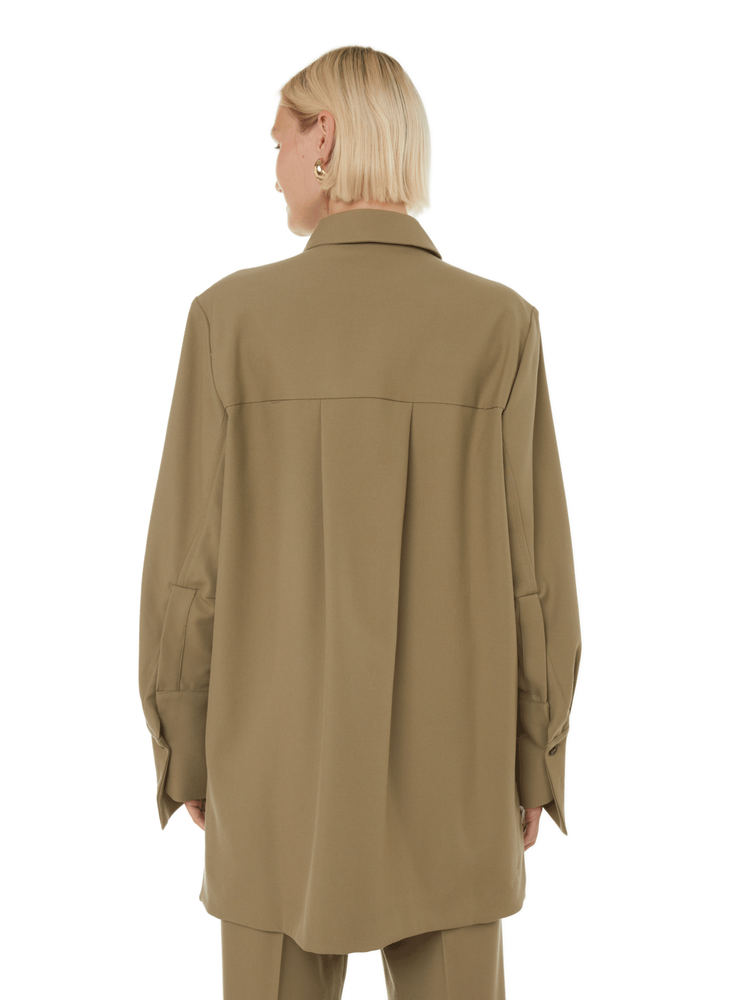 Veste droite en laine BITE STUDIOS Vert