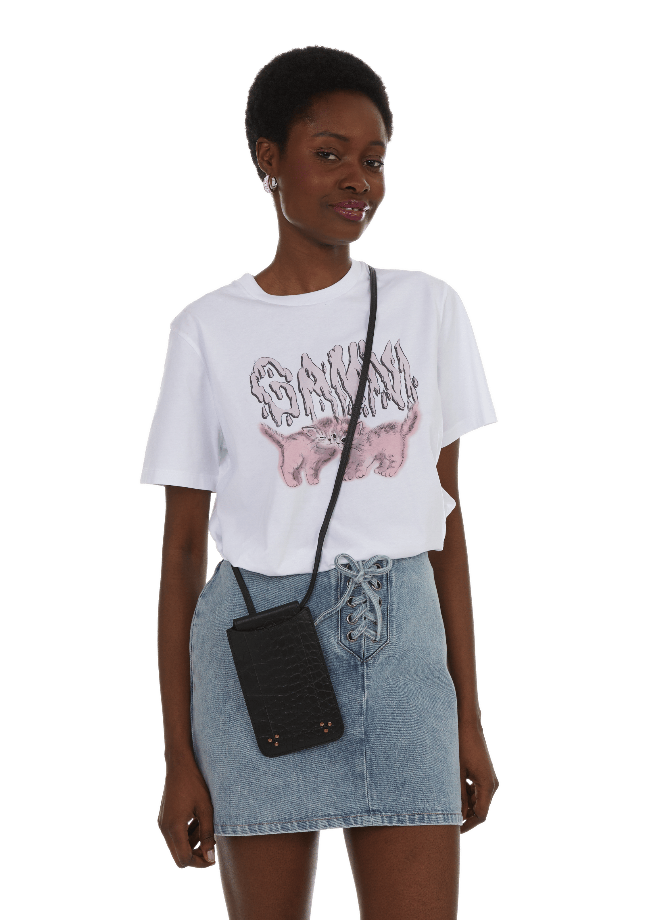 Pochette pour téléphone en cuir  JÉRÔME DREYFUSS Noir