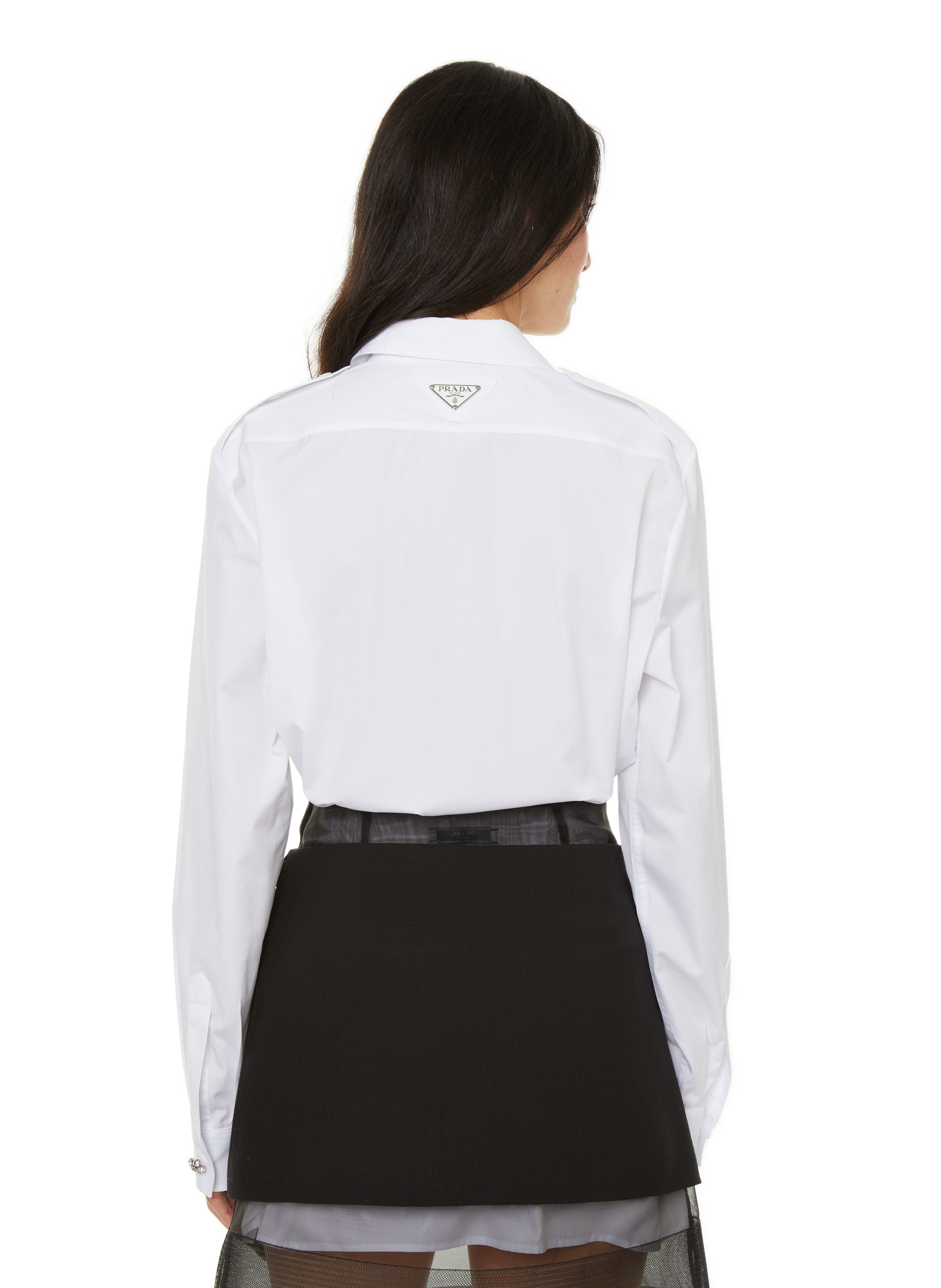 Plain cotton shirt PRADA White