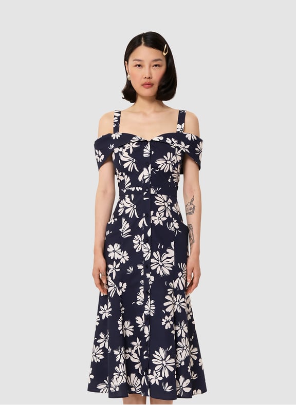 Robe droite fleurs - raquelita Bleu by TARA JARMON TARA JARMON Robe droite fleurs - raquelita Bleu