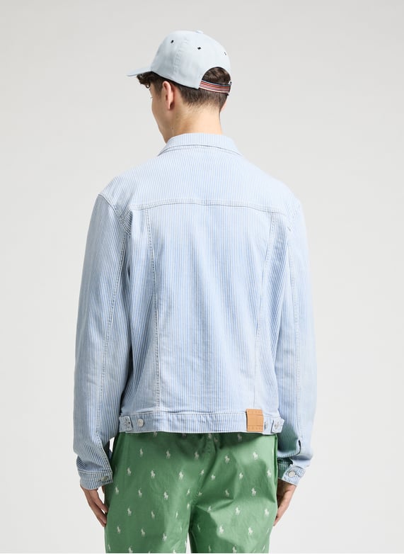 Veste en jean rayée  | Bleu by TOMMY HILFIGER Veste en jean rayée  Bleu