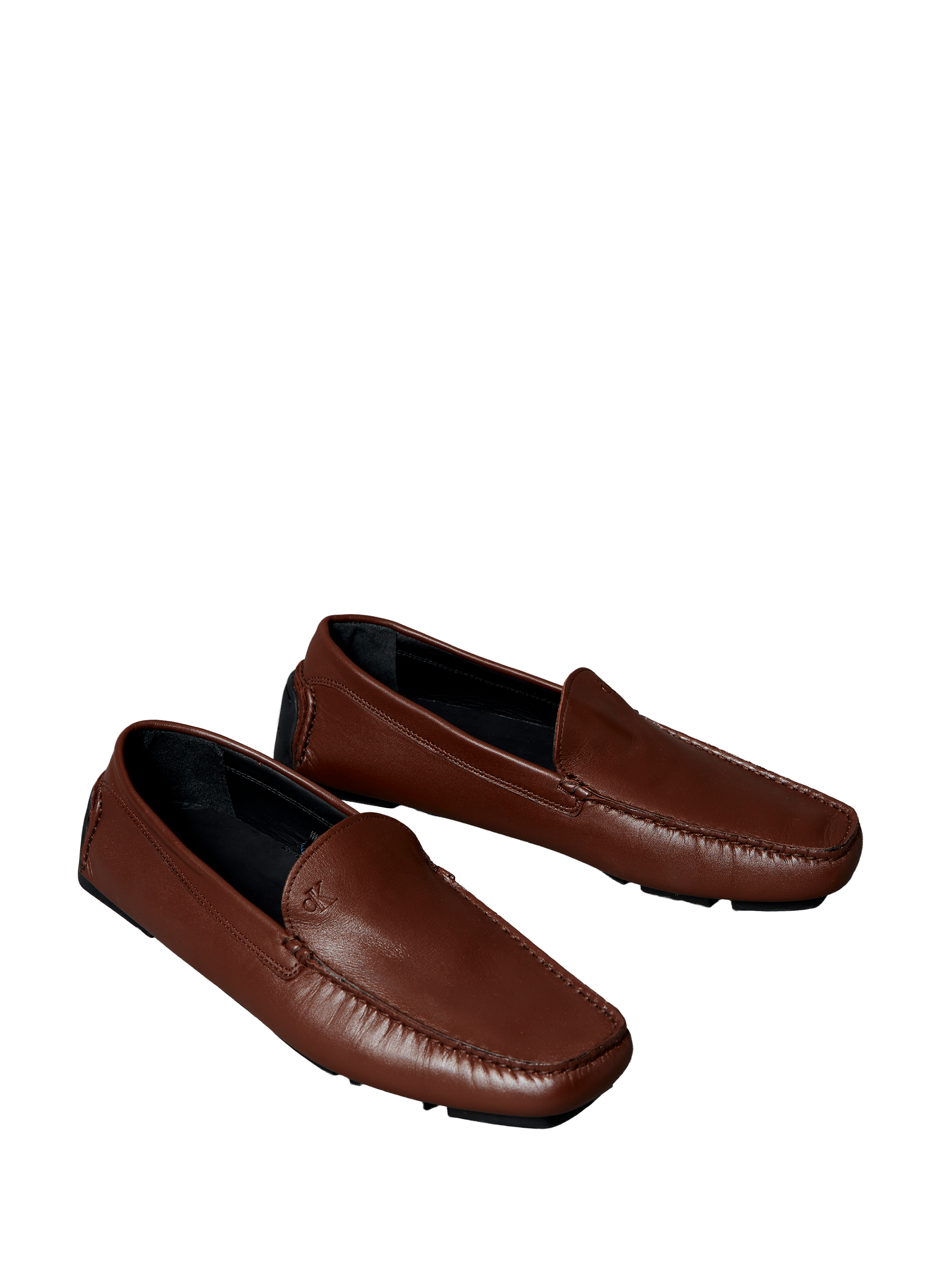 Calfskin leather loafers CALVIN KLEIN Brown