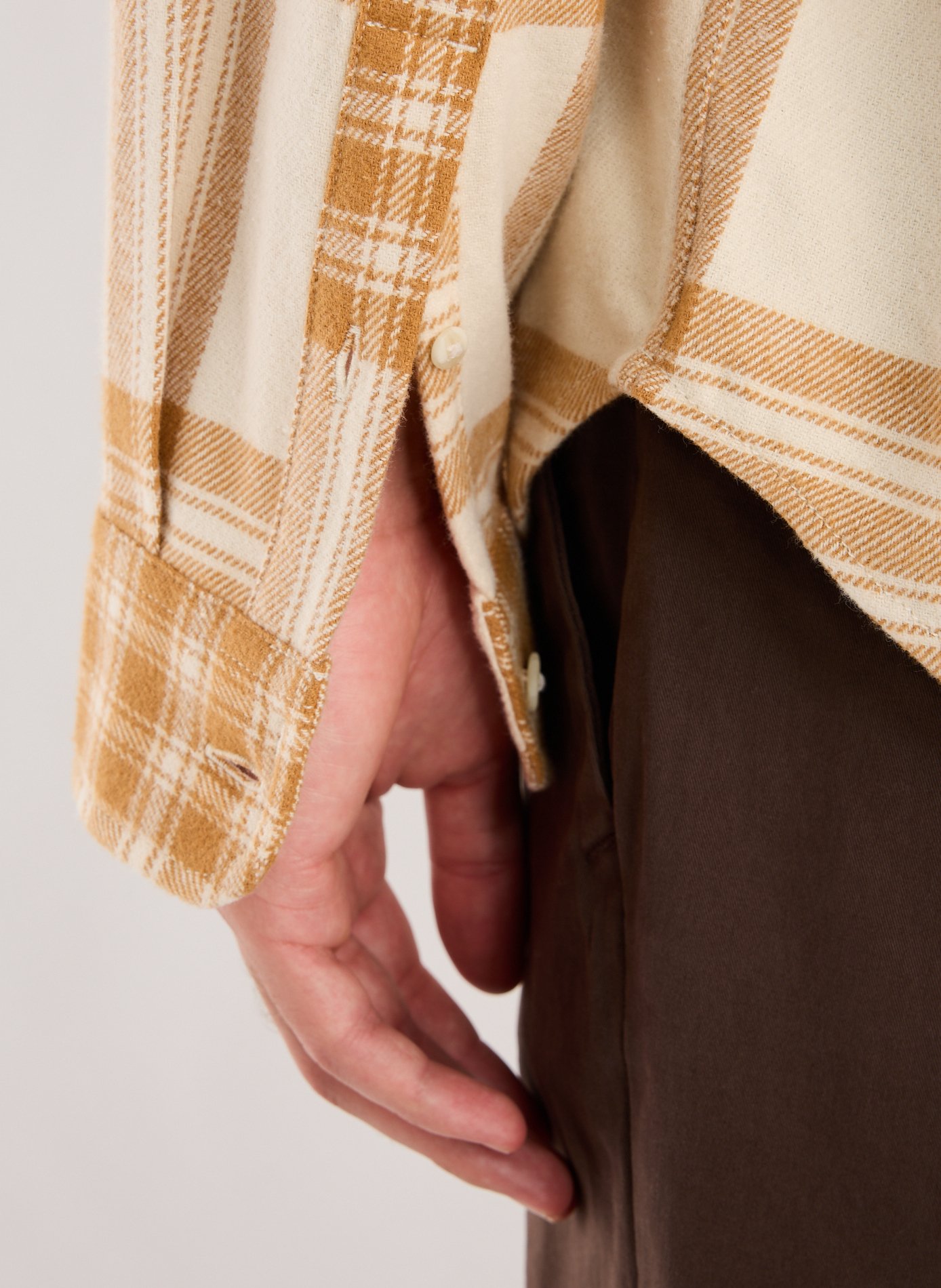 Straight cotton check shirt TIMBERLAND Beige