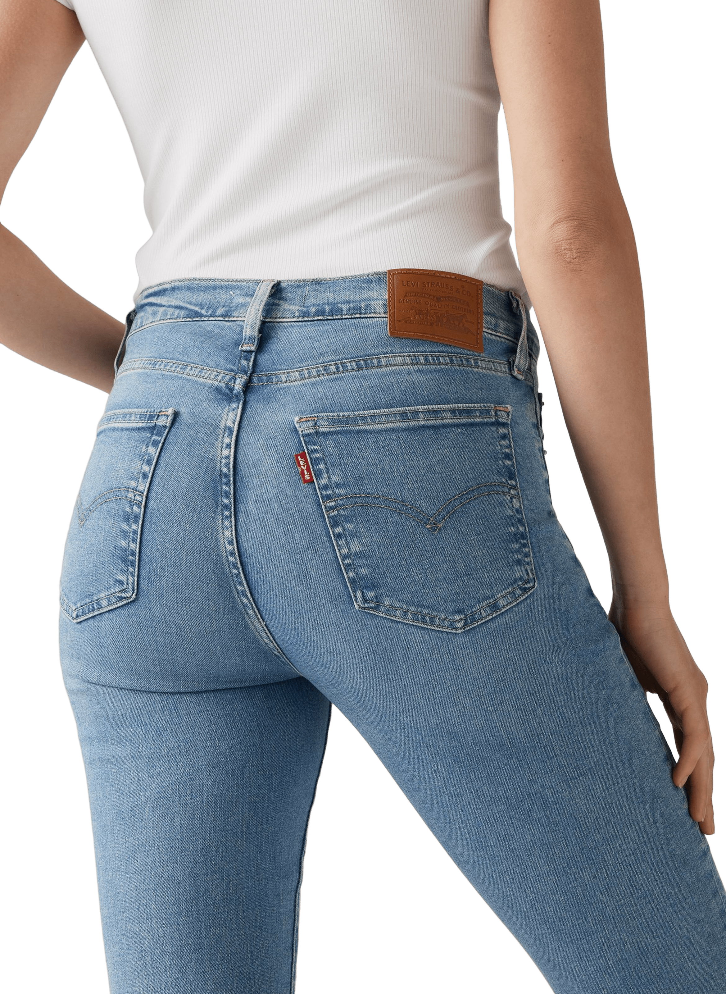 Jean slim en coton Bleu