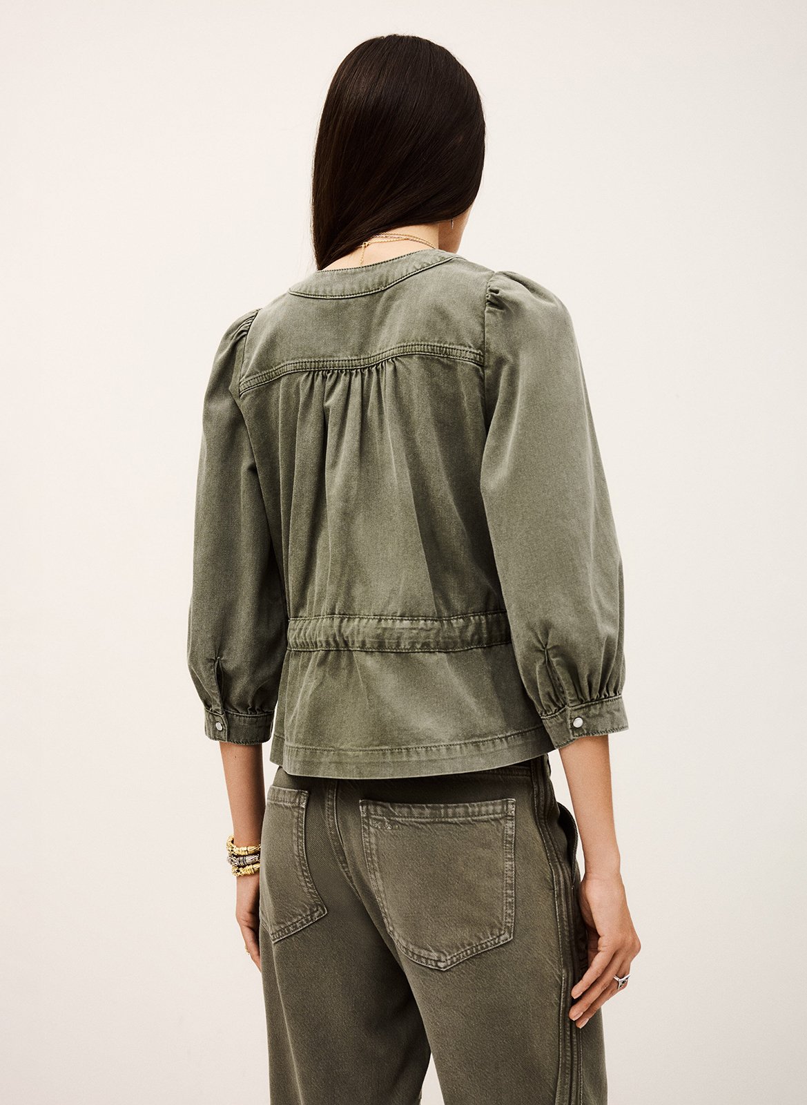 Top portefeuille en denim olavina BA&SH Kaki