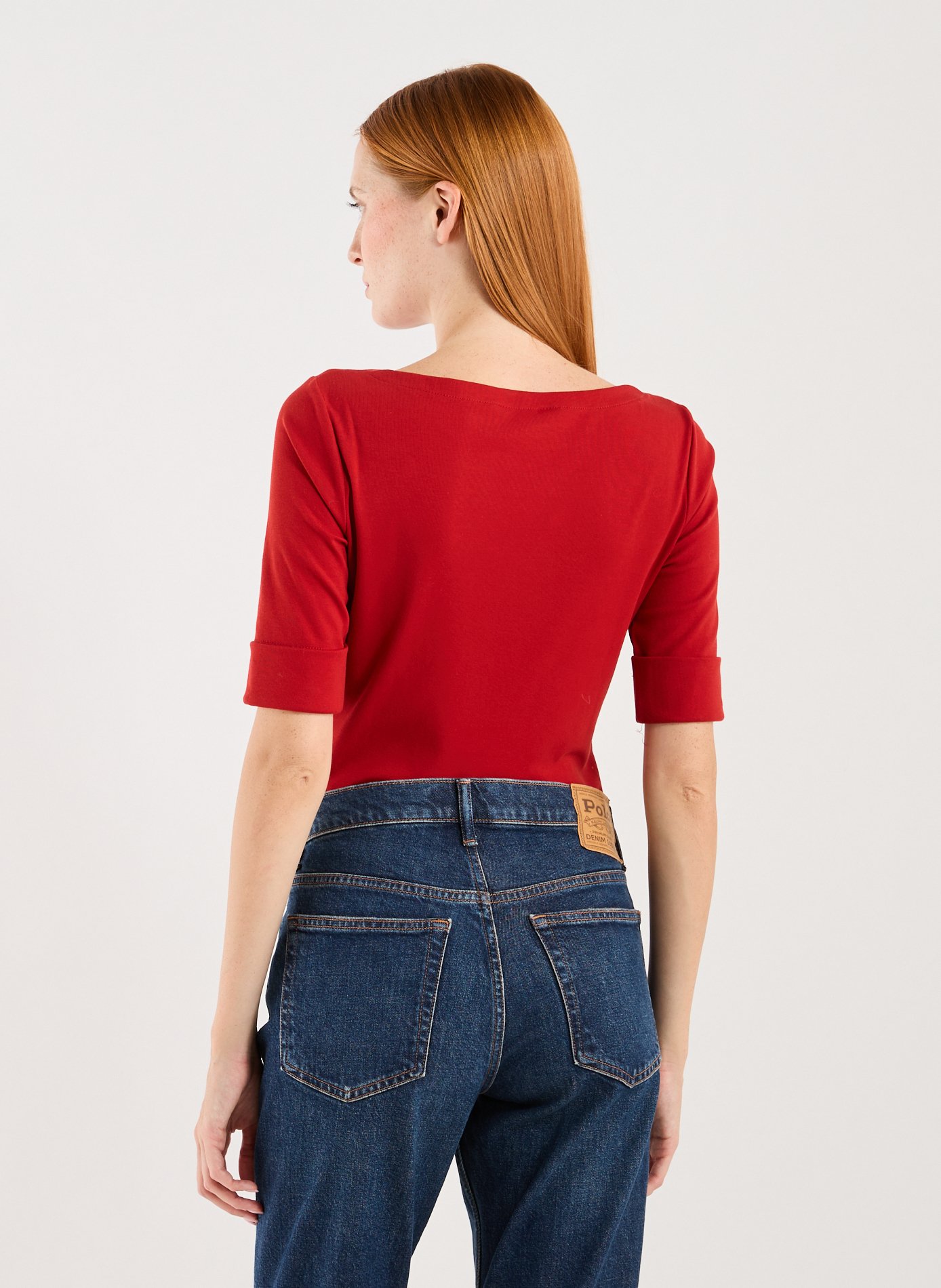 T-shirt en coton mélangé LAUREN Rouge