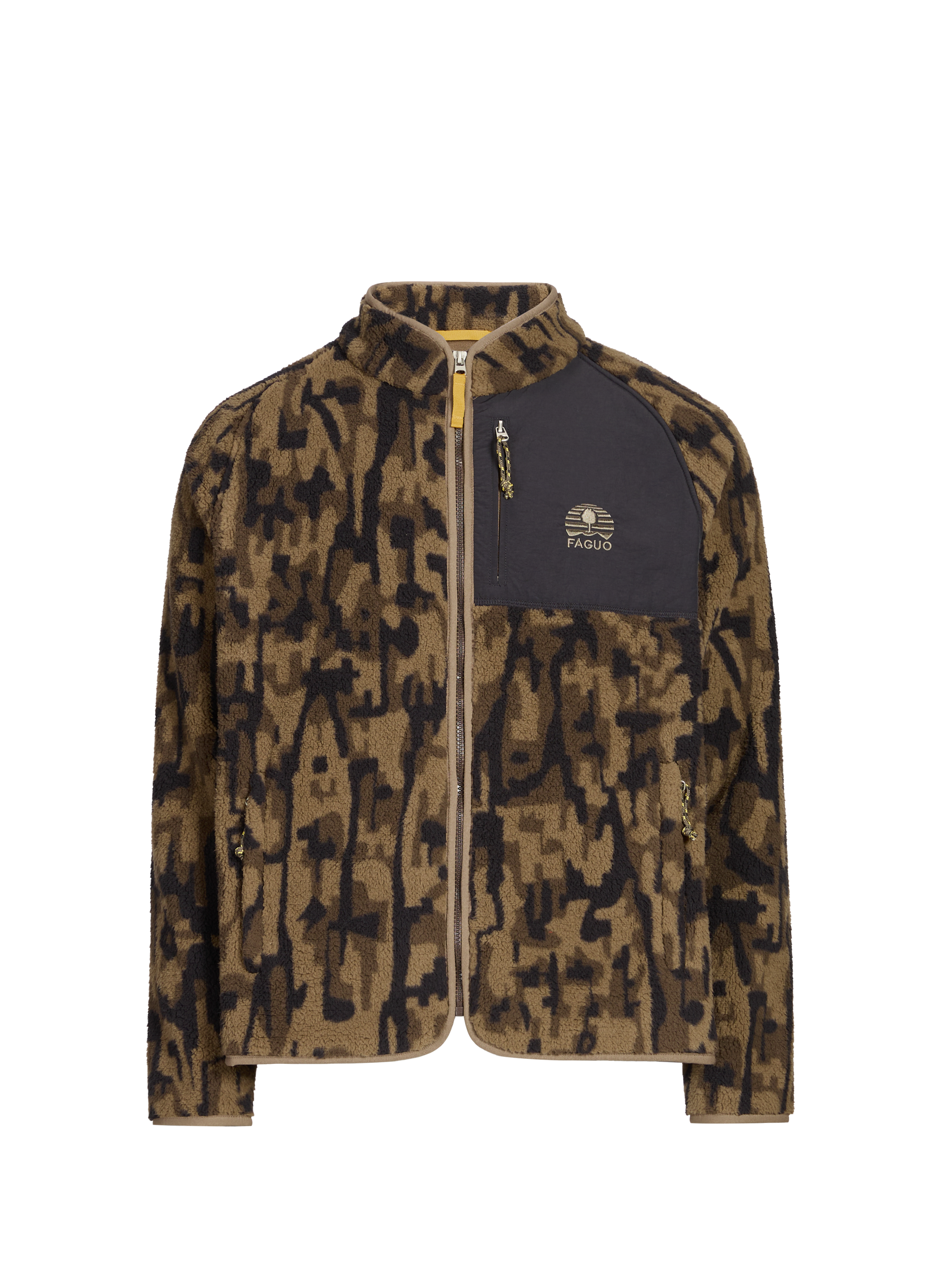 Printed fleece jacket FAGUO Brown