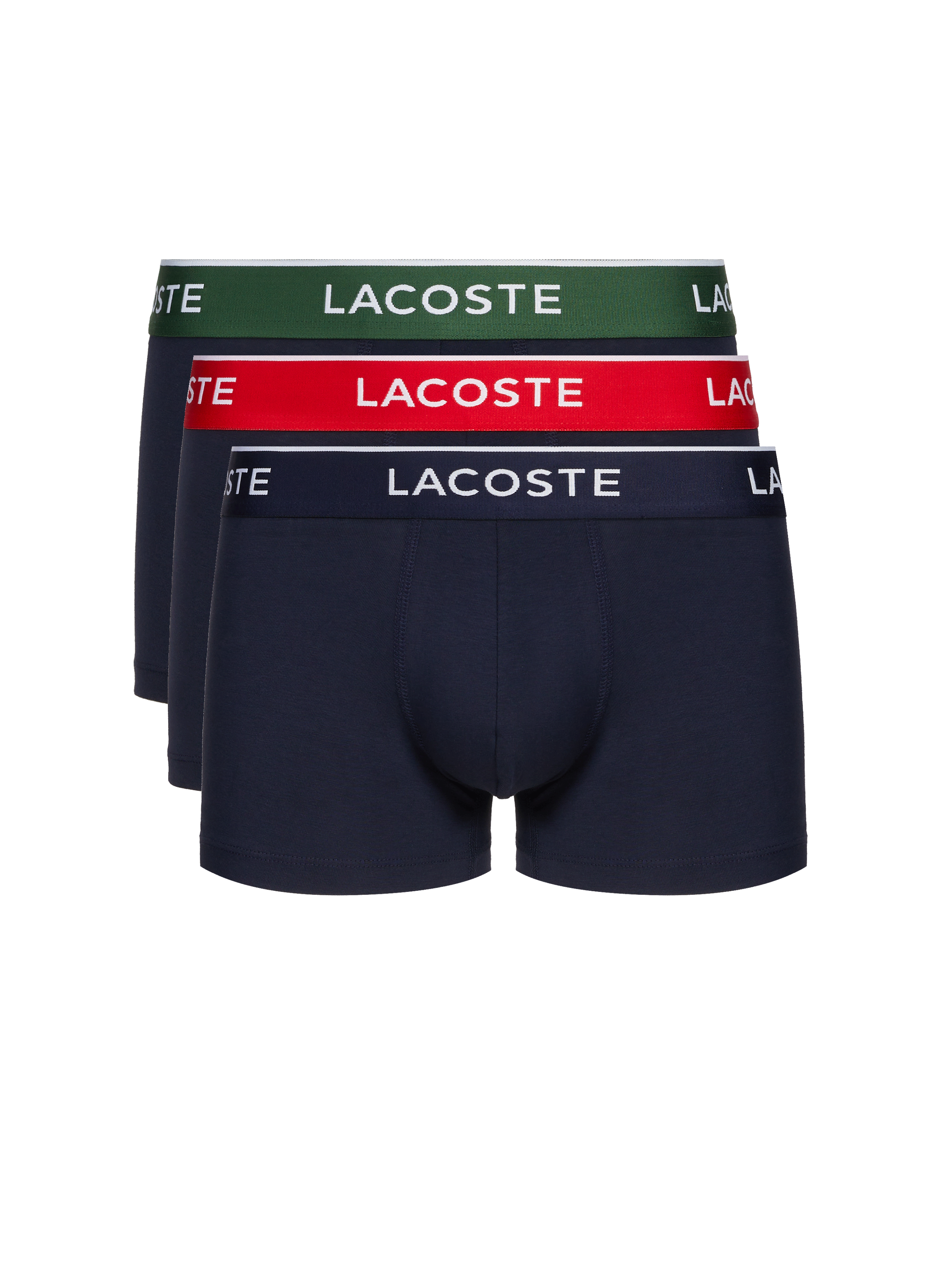 LACOSTE Lot de 3 boxers en coton mélangé Bleu