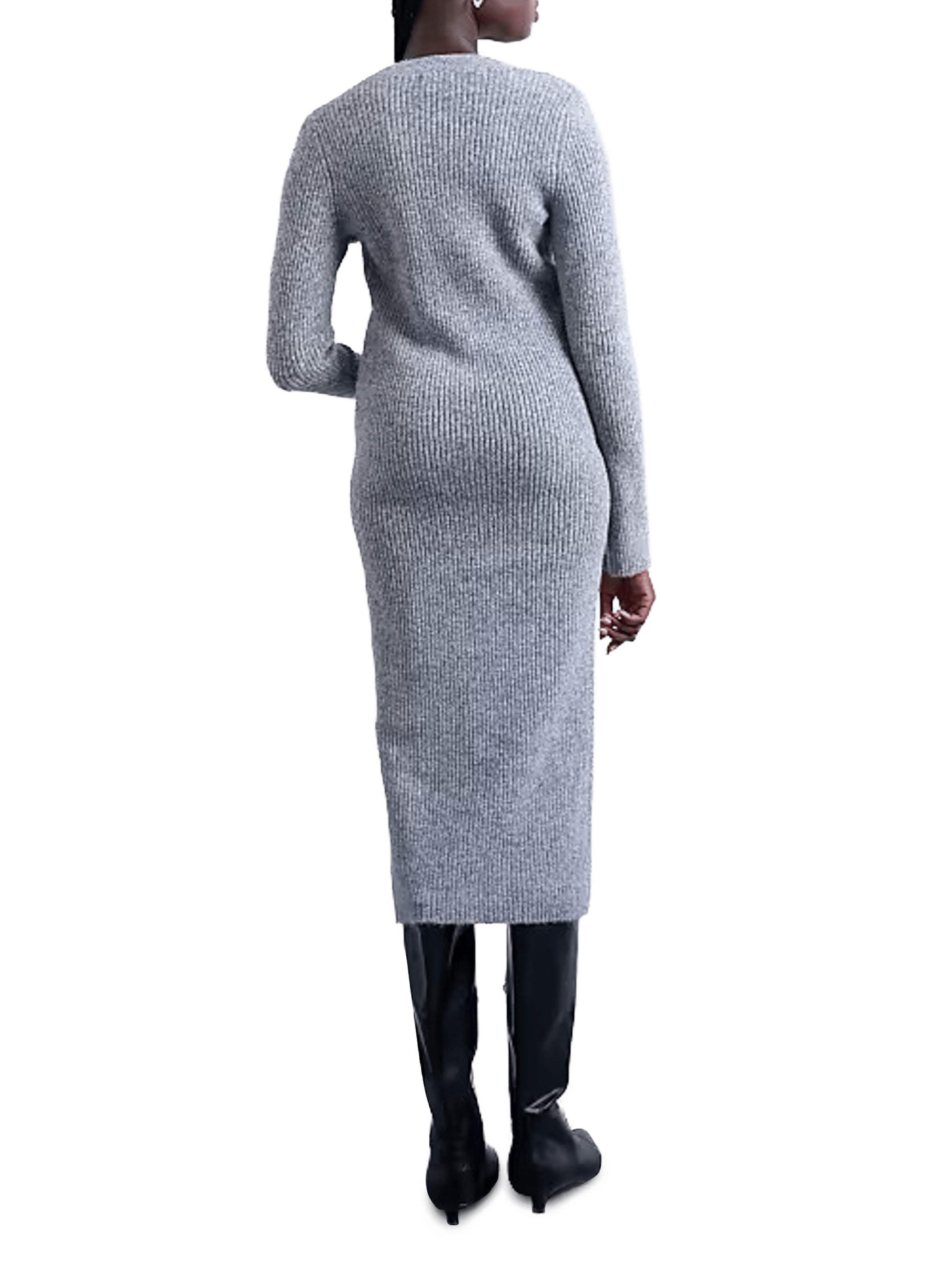 Robe midi cardigan en laine mélangée TOPSHOP Gris