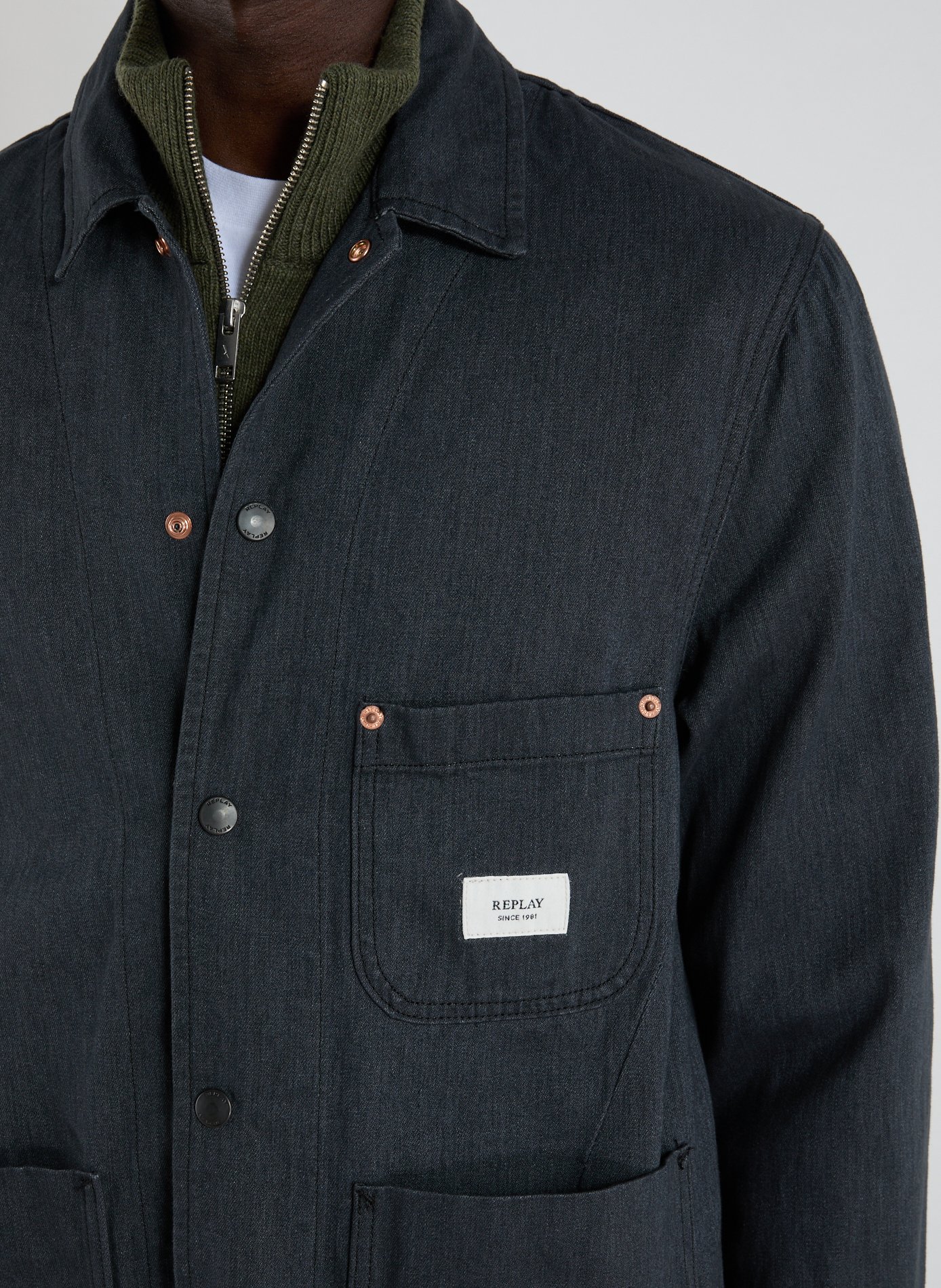 Chemise en jean REPLAY Gris