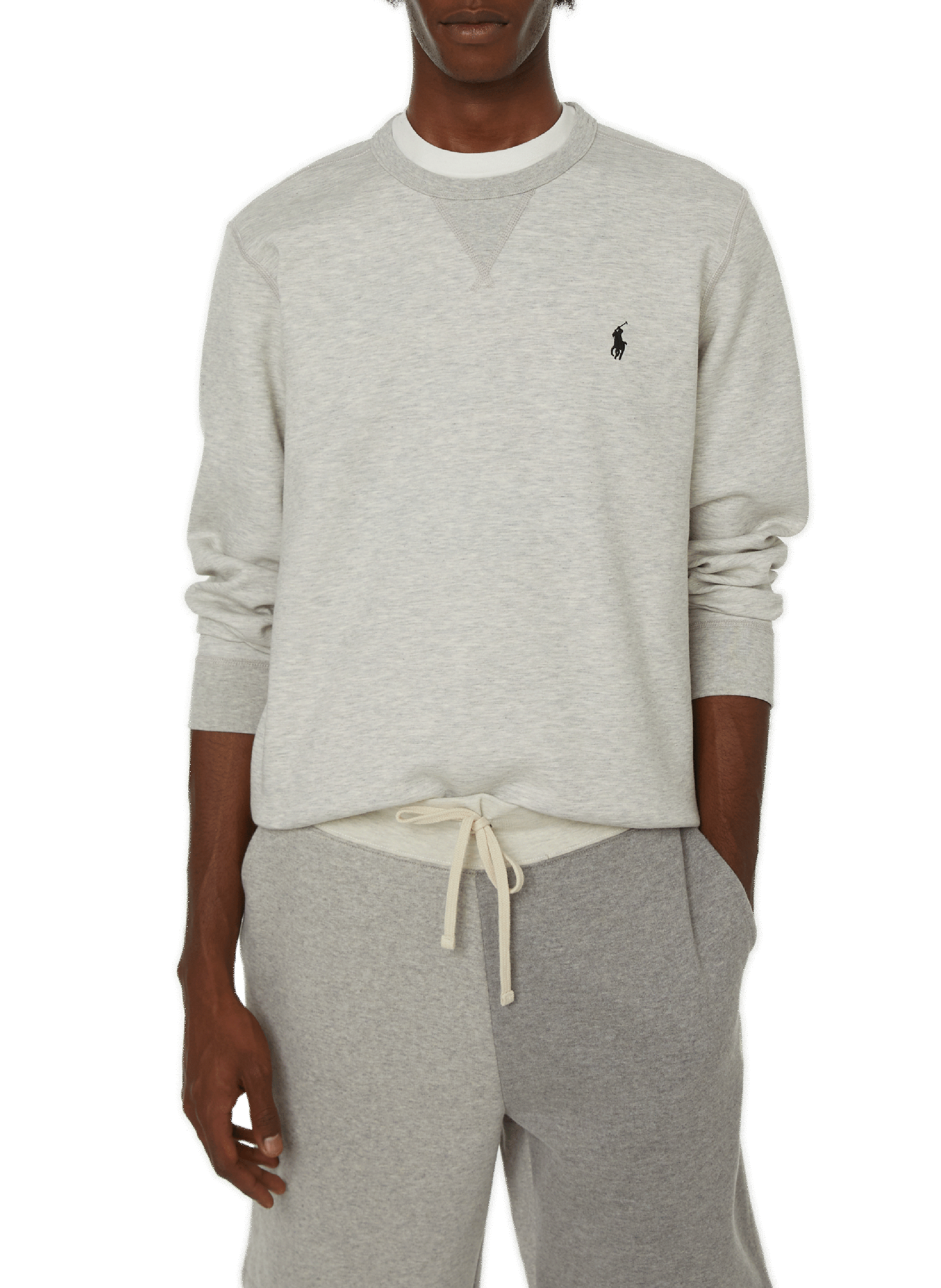 POLO RALPH LAUREN Sweatshirt col rond en coton mélangé Noir