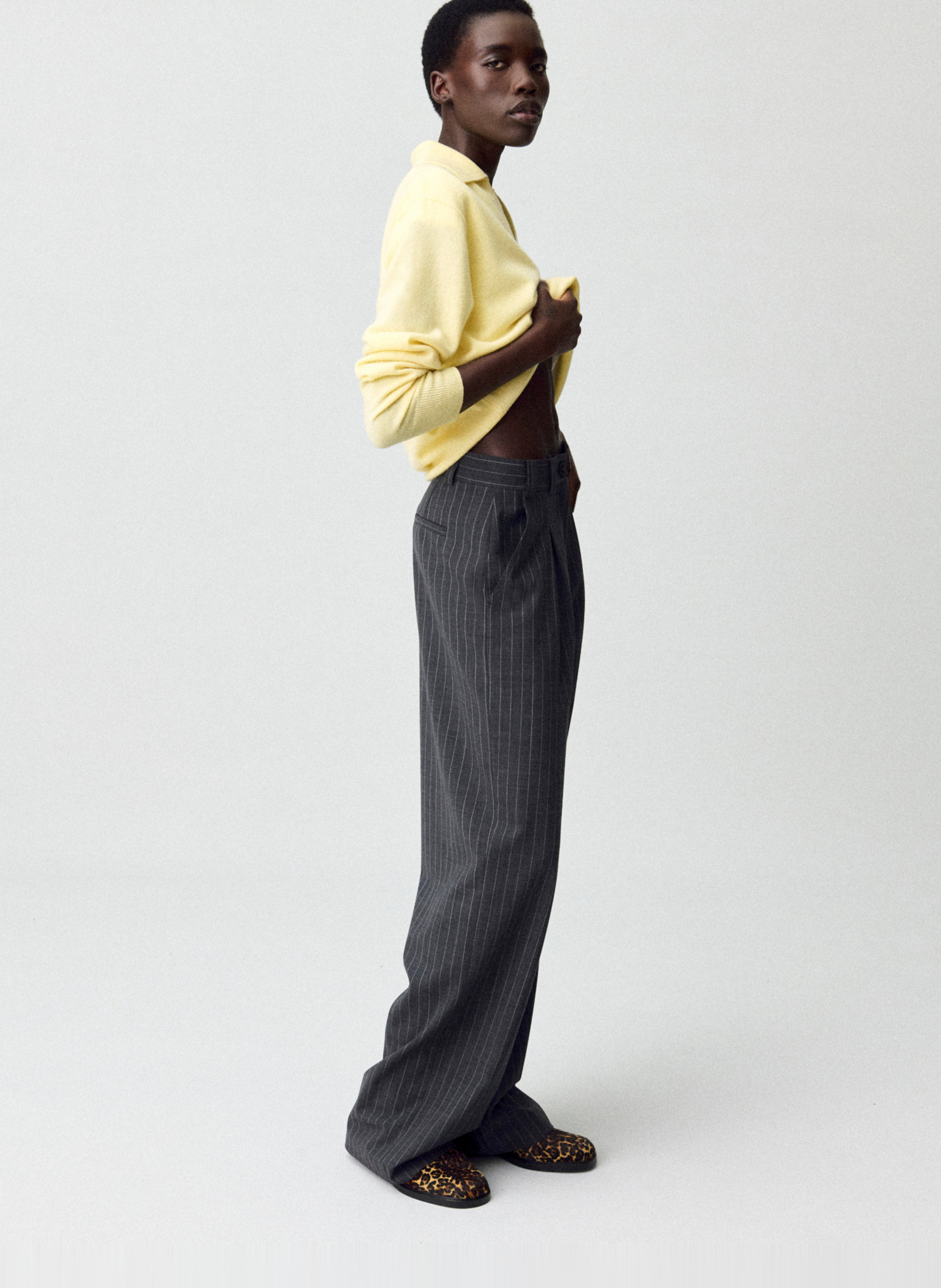 Pantalon large rayé pedroter CLAUDIE PIERLOT Gris