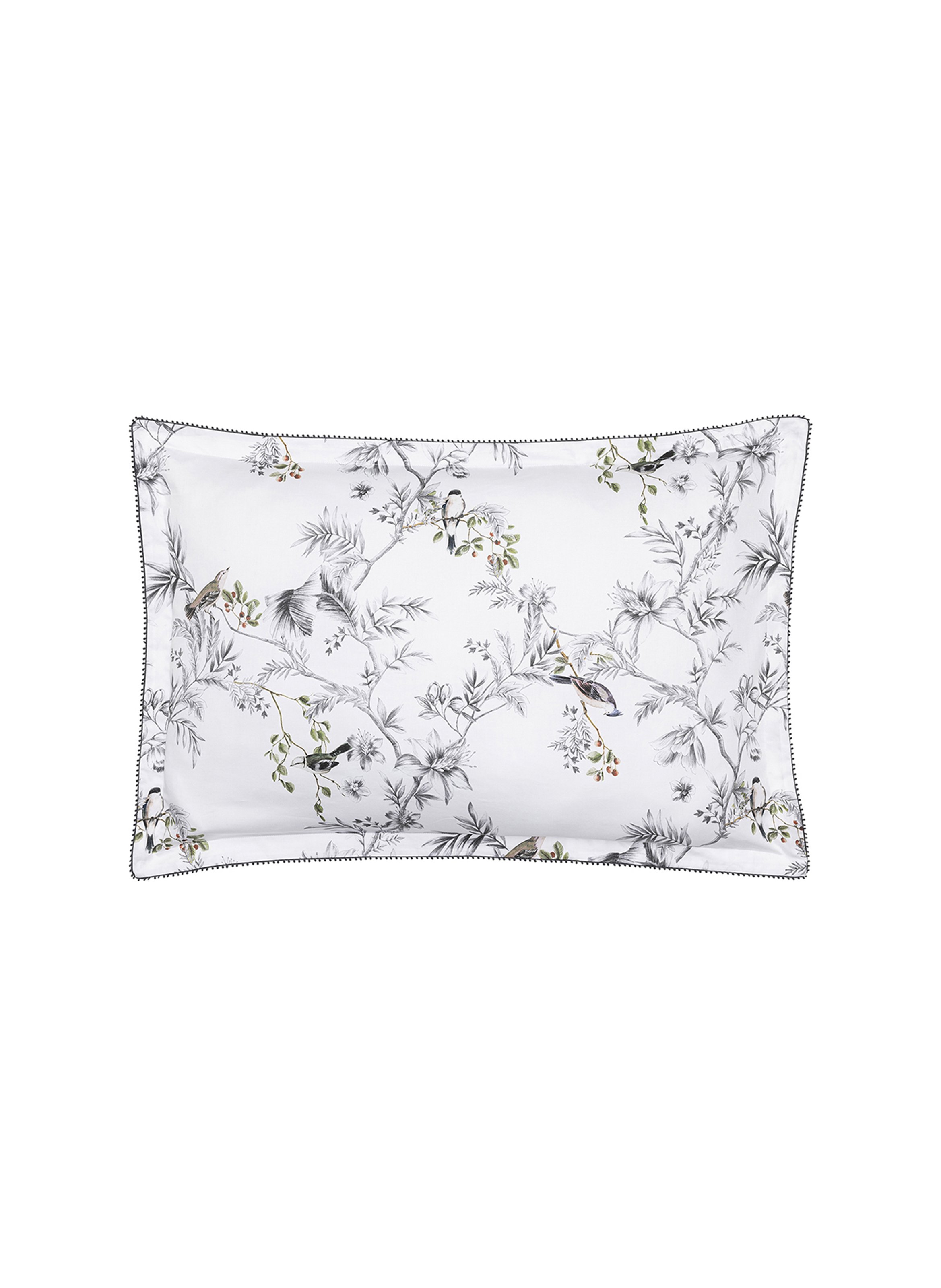 Taie d'oreiller imprimée en satin de coton bio, charme ALEXANDRE TURPAULT Noir