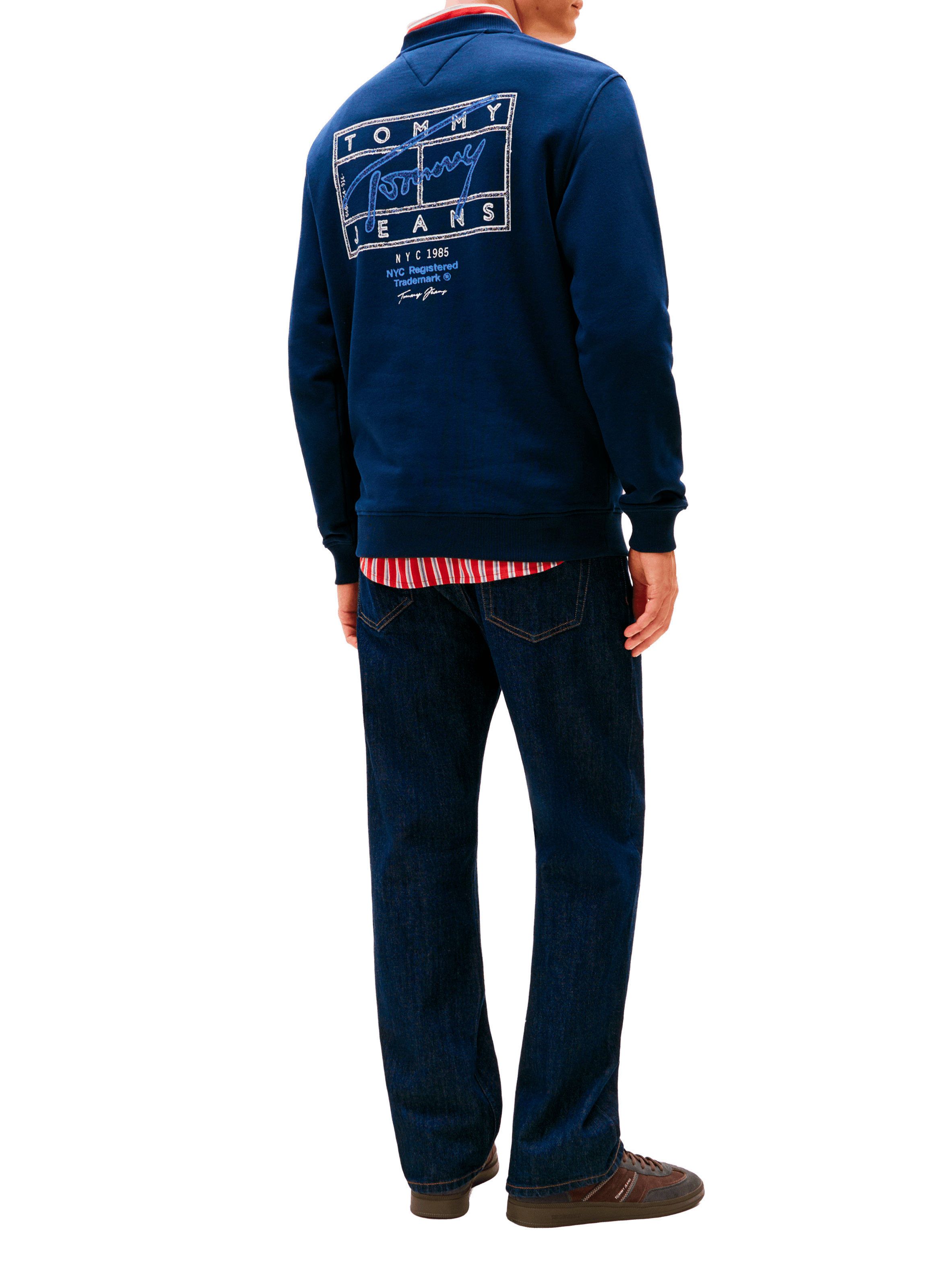Round neck sweatshirt with patterns TOMMY HILFIGER Blue