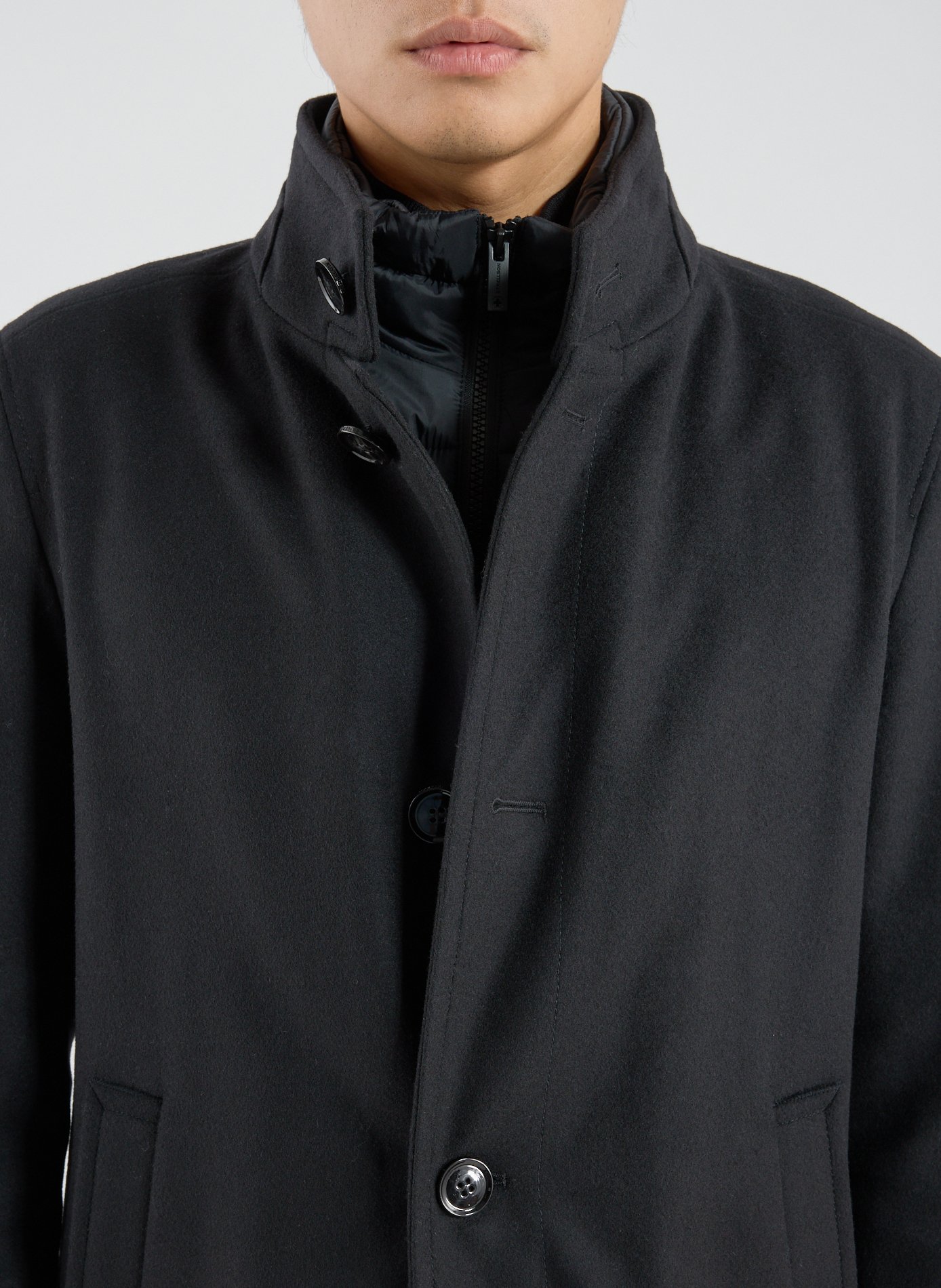 Coat with high collar in blended wool STRELLSON Black