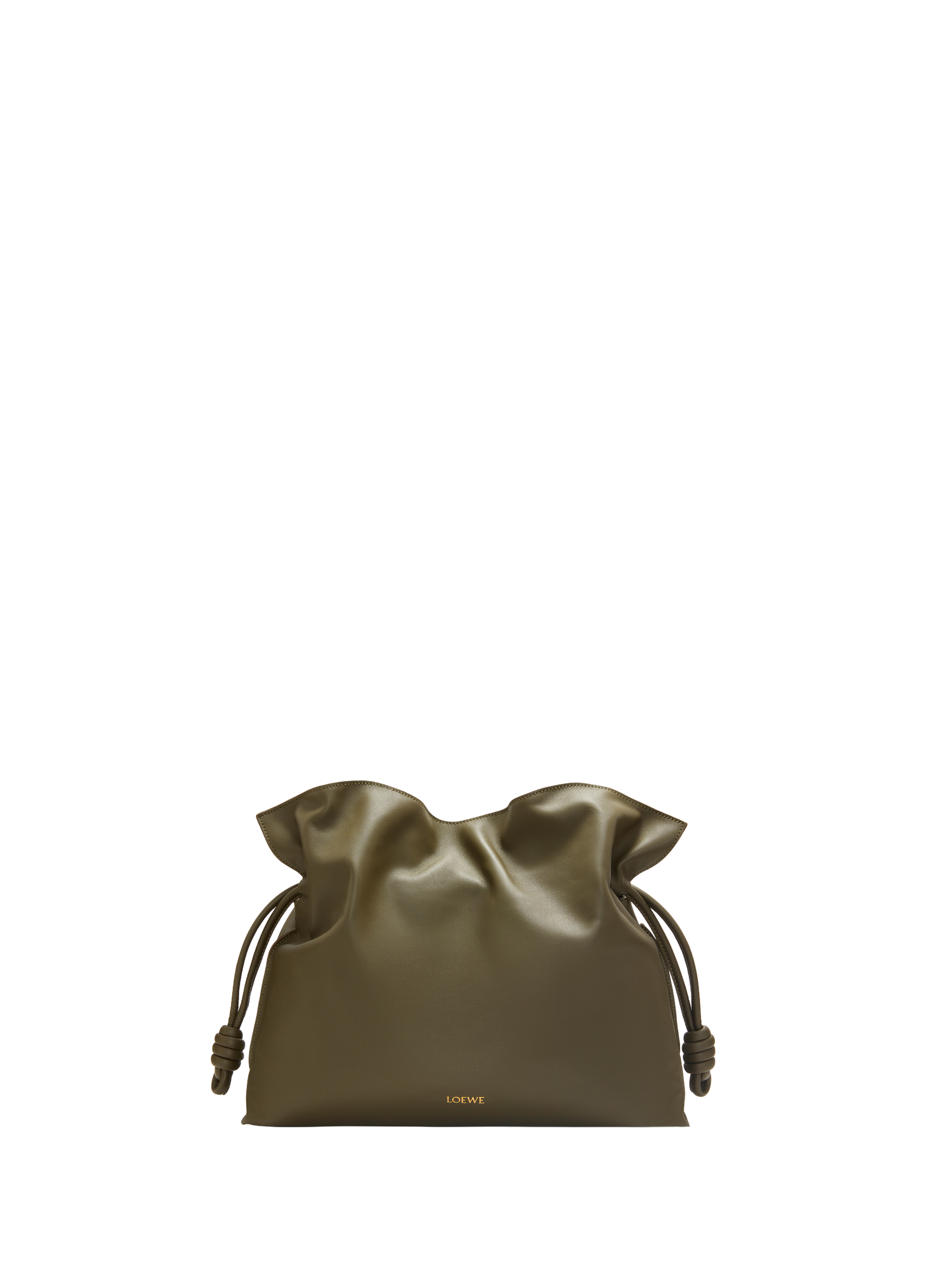 LOEWE Flamenco clutch Grand modèle en cuir de veau nappa Kaki