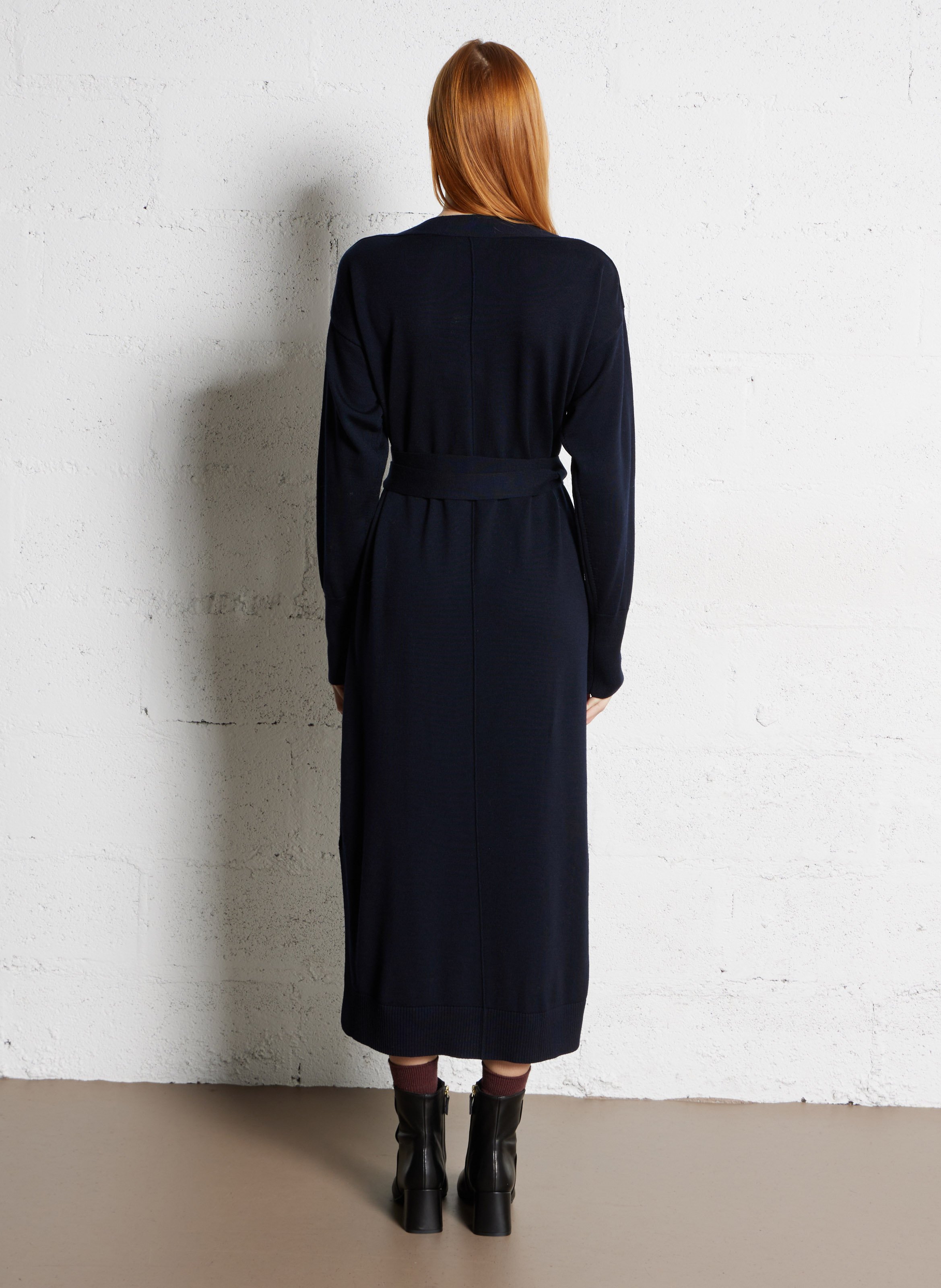 Robe longue en maille côtelée clea SOEUR Bleu